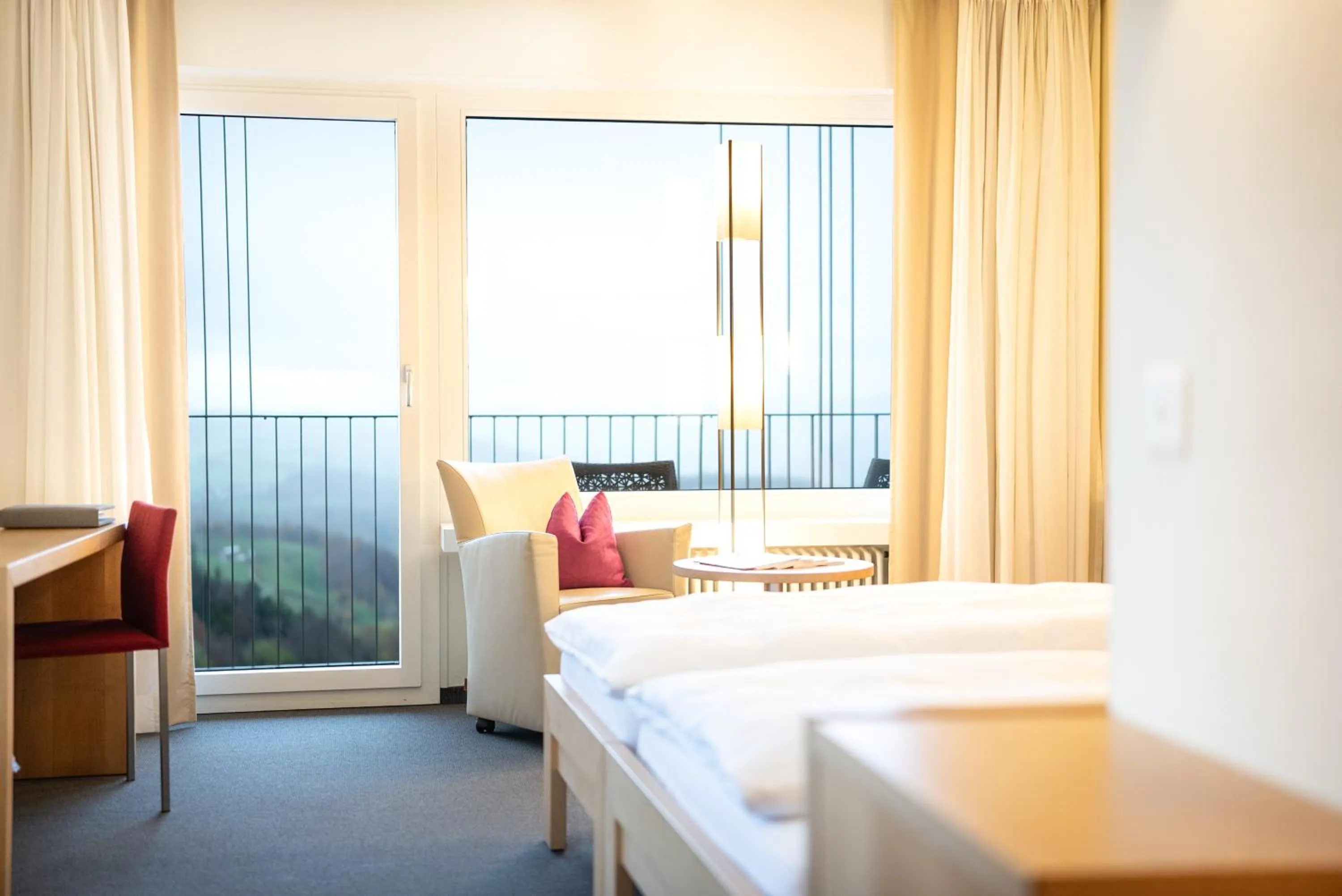 View (from property/room), Bed in Hotel Bad Ramsach