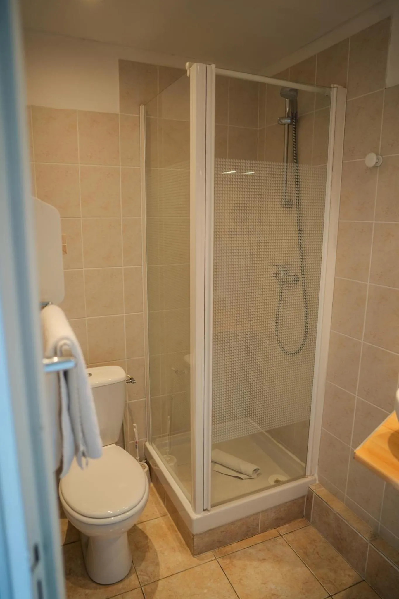 Shower in Logis Hotel Spa Restaurant Au Site Normand