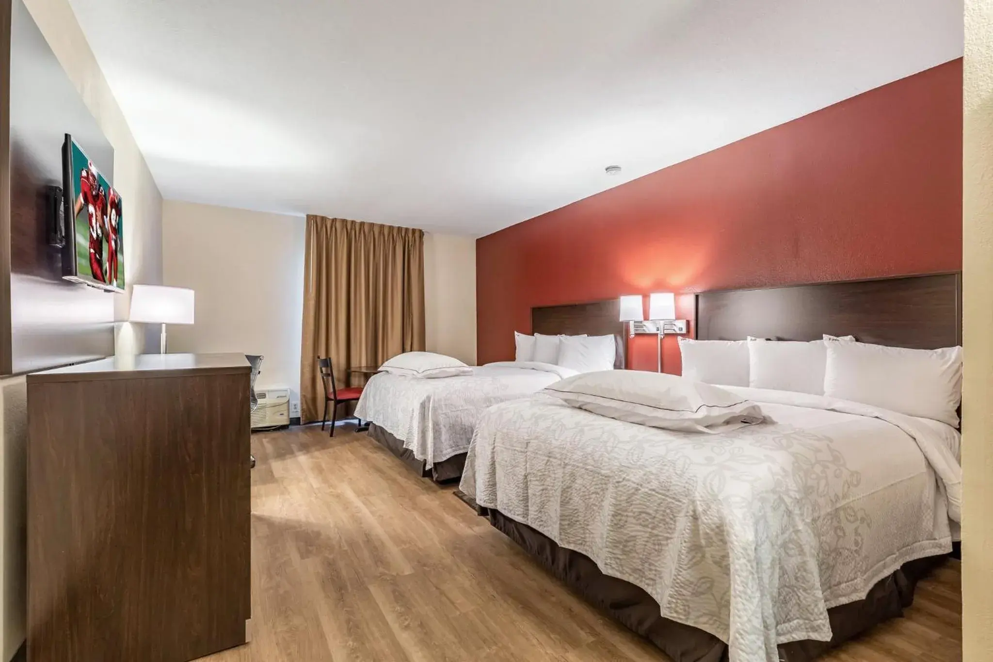 Premium Room with Two Queen Beds Smoke Free (Upgraded Bedding and Snack Box) in Red Roof Inn PLUS & Suites Houston - IAH Airport SW Premium Room with Two Queen Beds Smoke Free (Upgraded Bedding and Snack Box) in Red Roof Inn PLUS & Suites Houston - IAH Airport SW