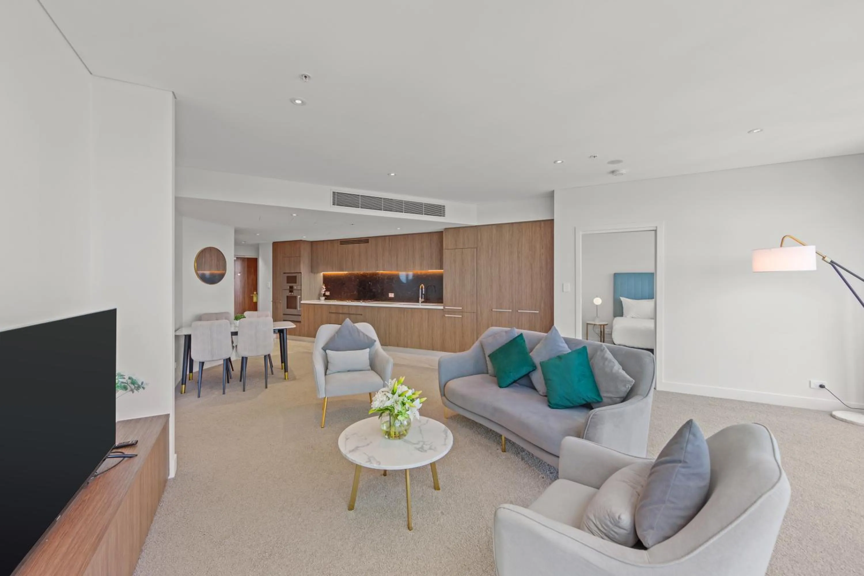 Living room in Brisbane Skytower by CLLIX