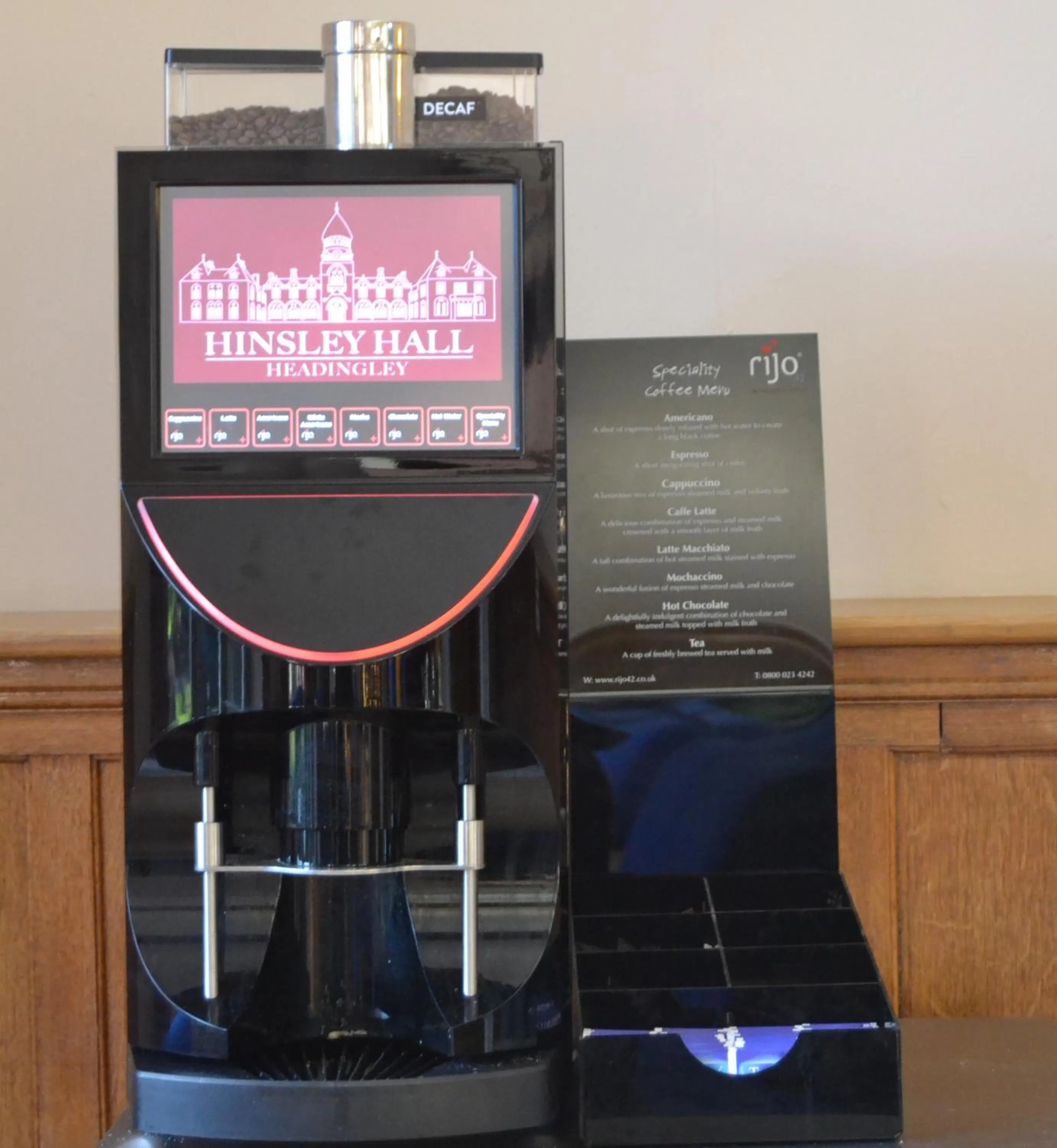 Coffee/tea facilities in Hinsley Hall