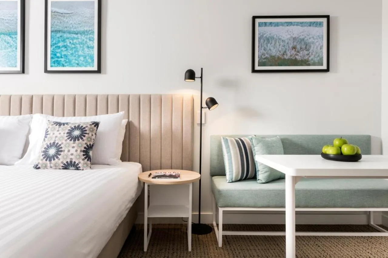 Seating area, Bed in Quest Scarborough