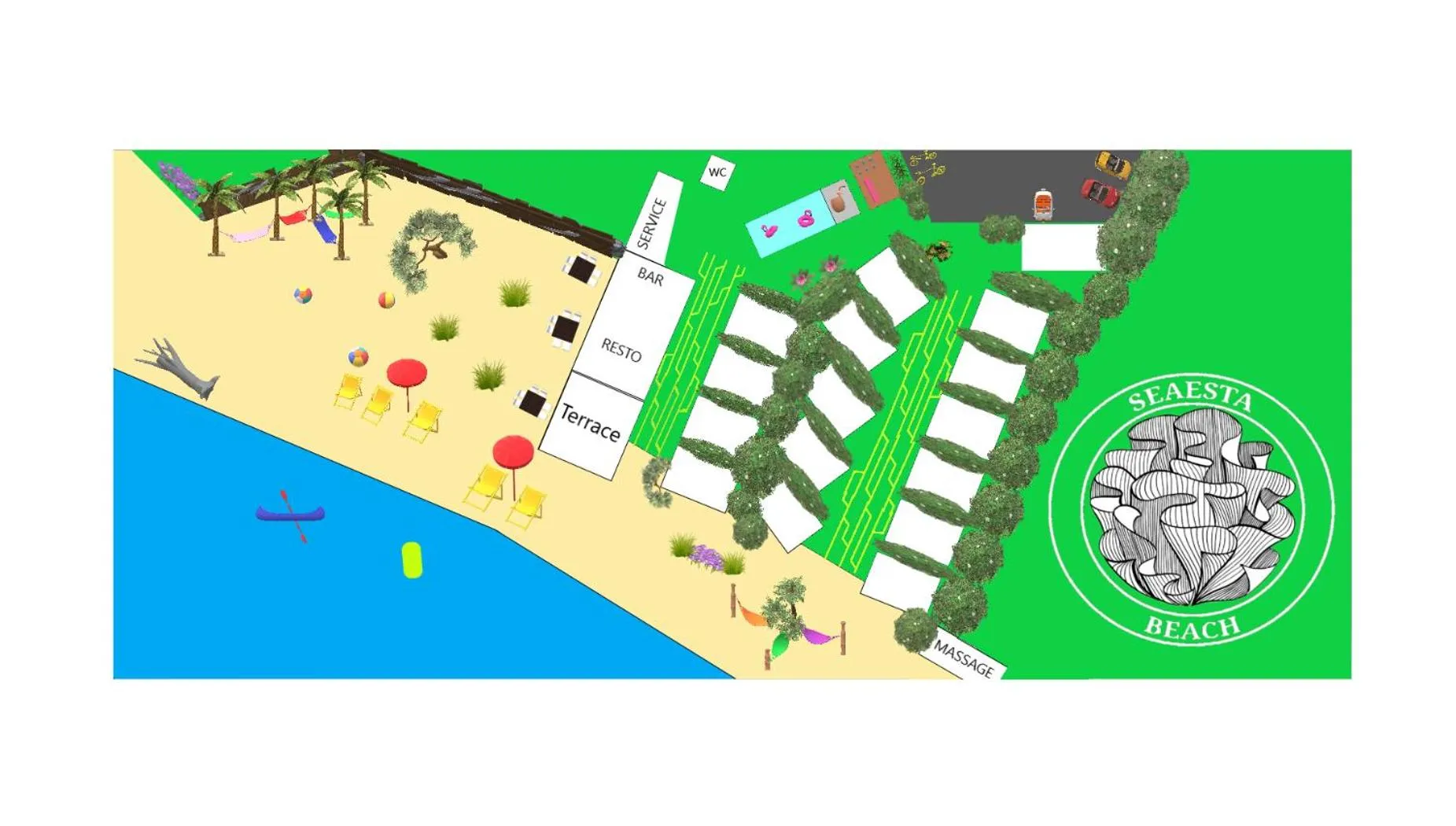 Bird's eye view in SeaEsta Beach