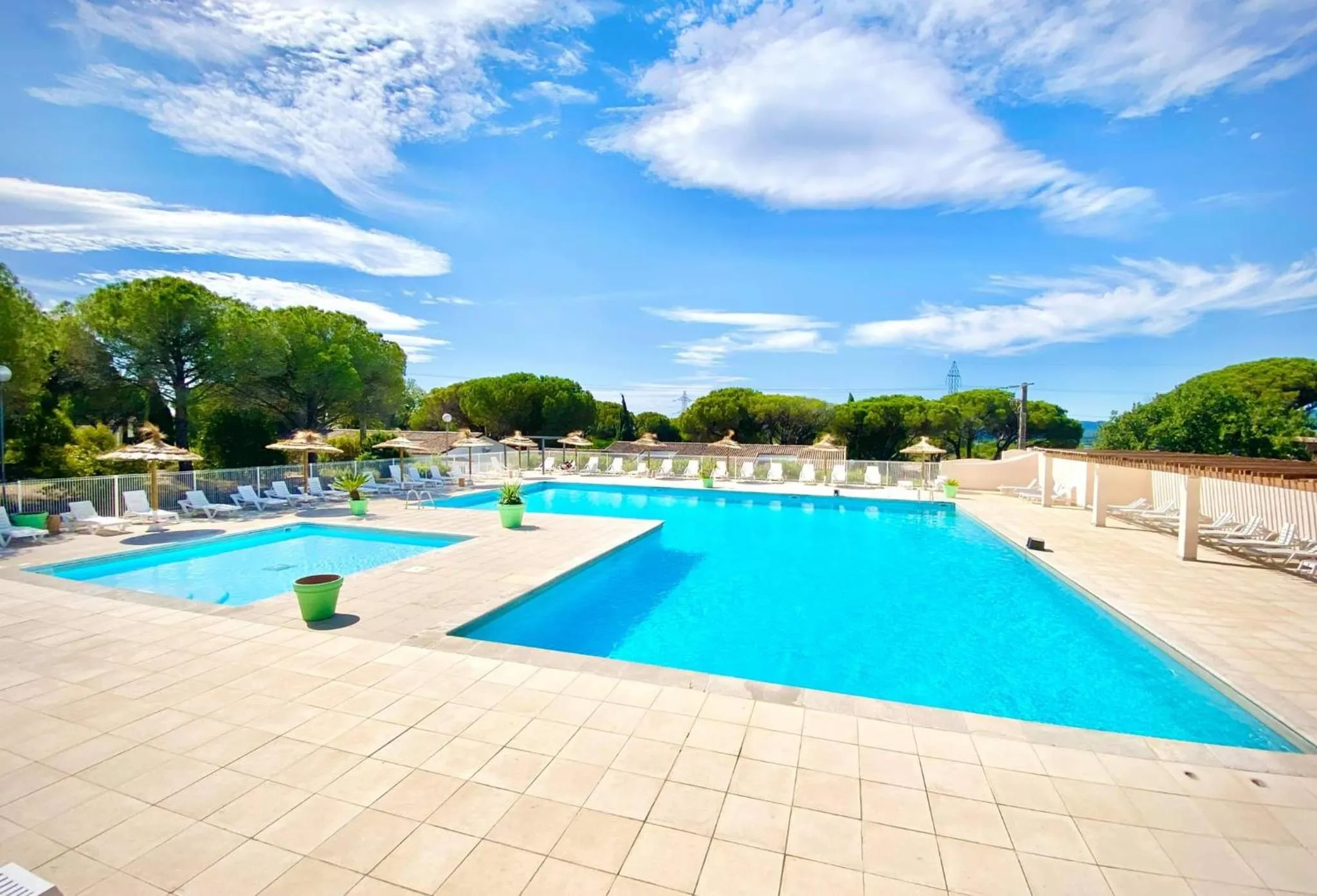 Pool view in ULVF Les Residences du Colombier