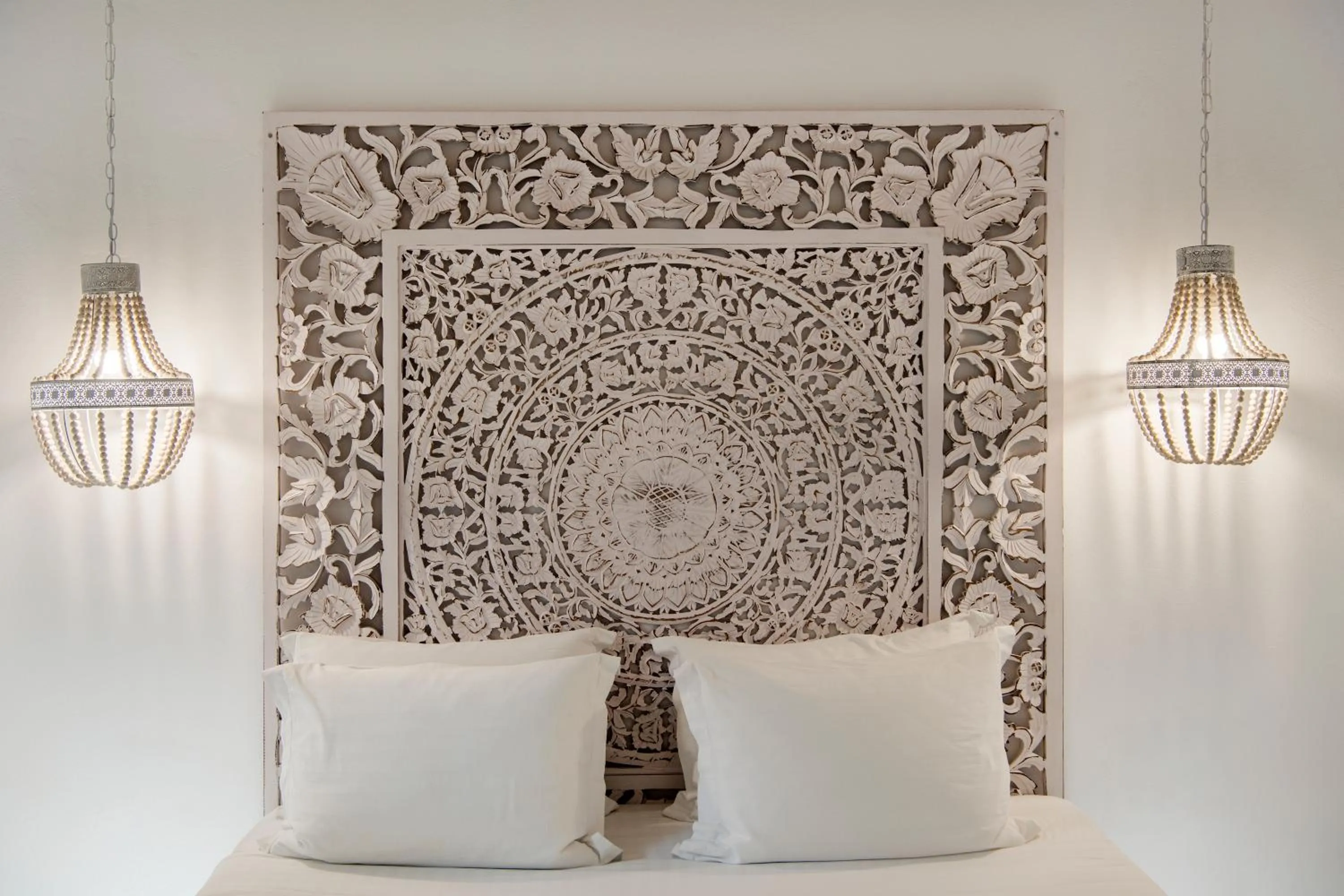 Bed in Zefi Hotel & Suites