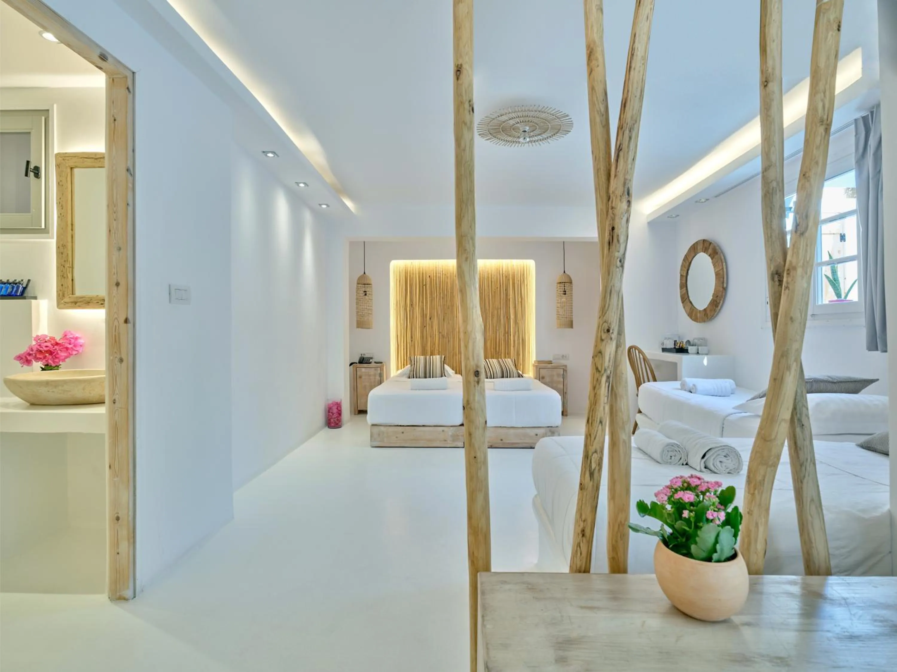 Bed in Zefi Hotel & Suites