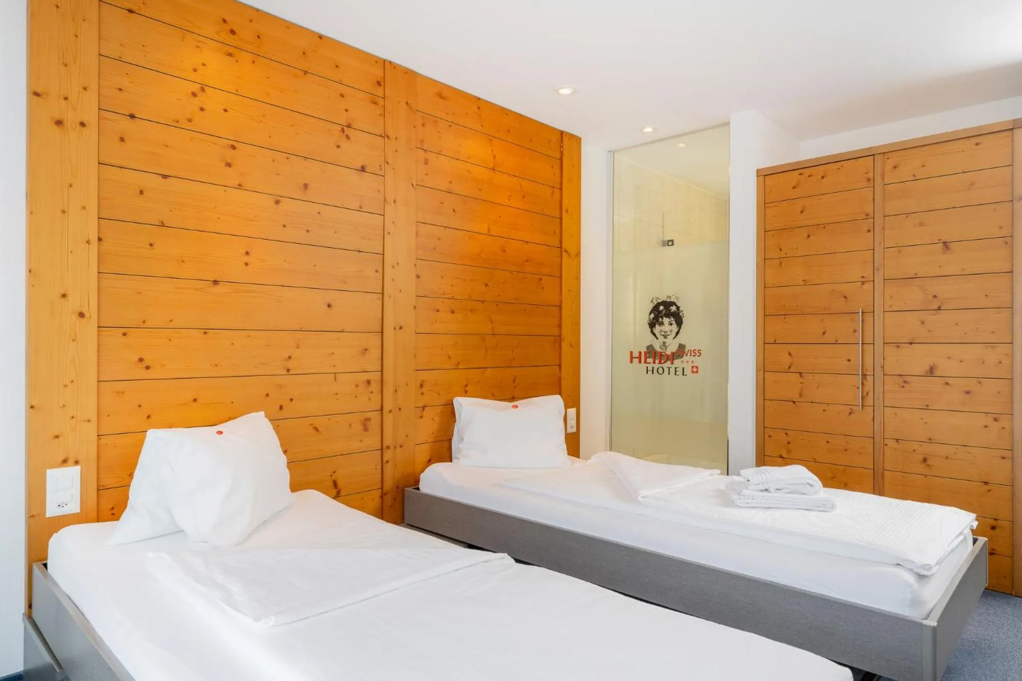 Bed in Swiss Heidi Hotel