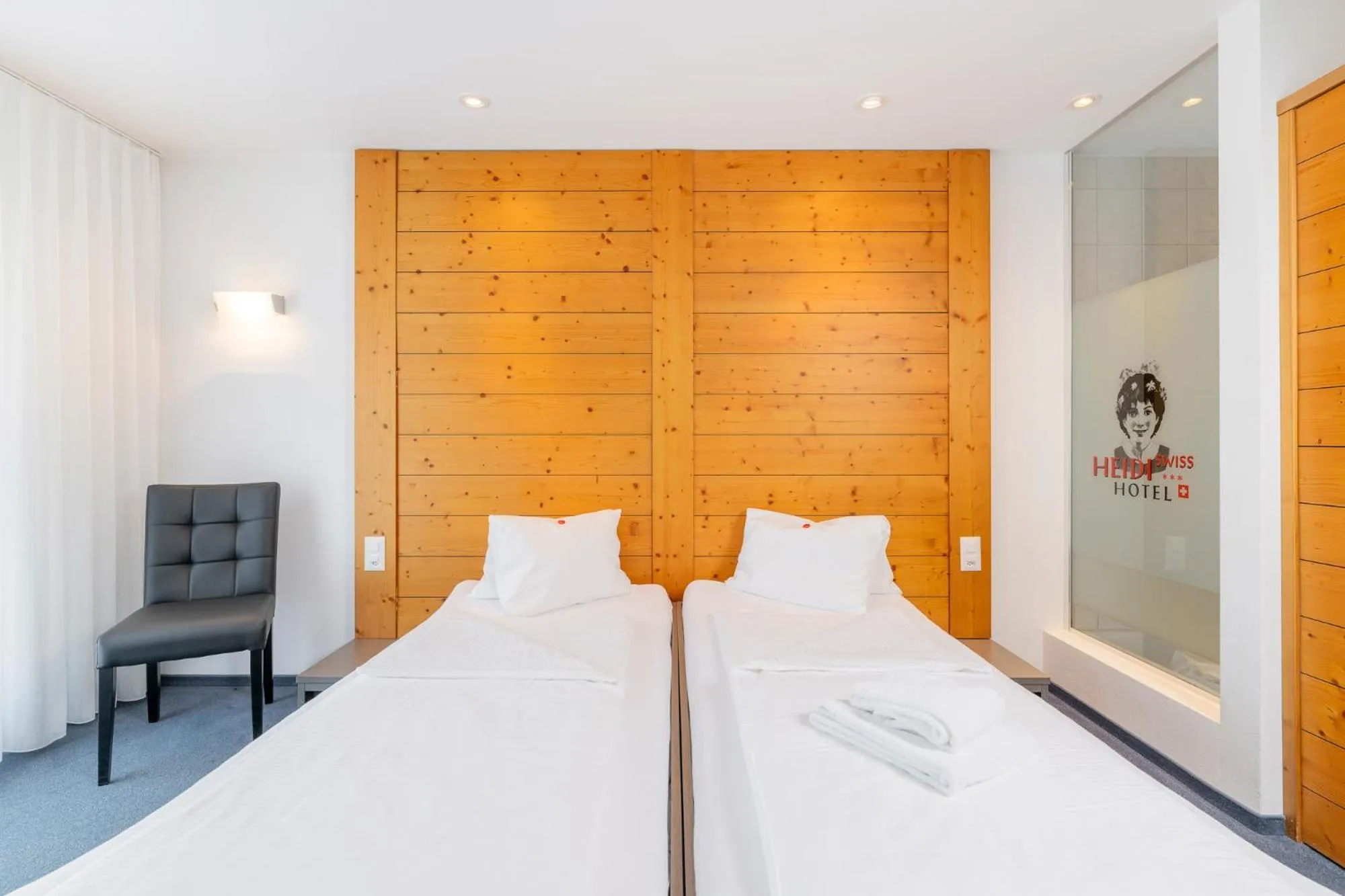 Bed in Swiss Heidi Hotel