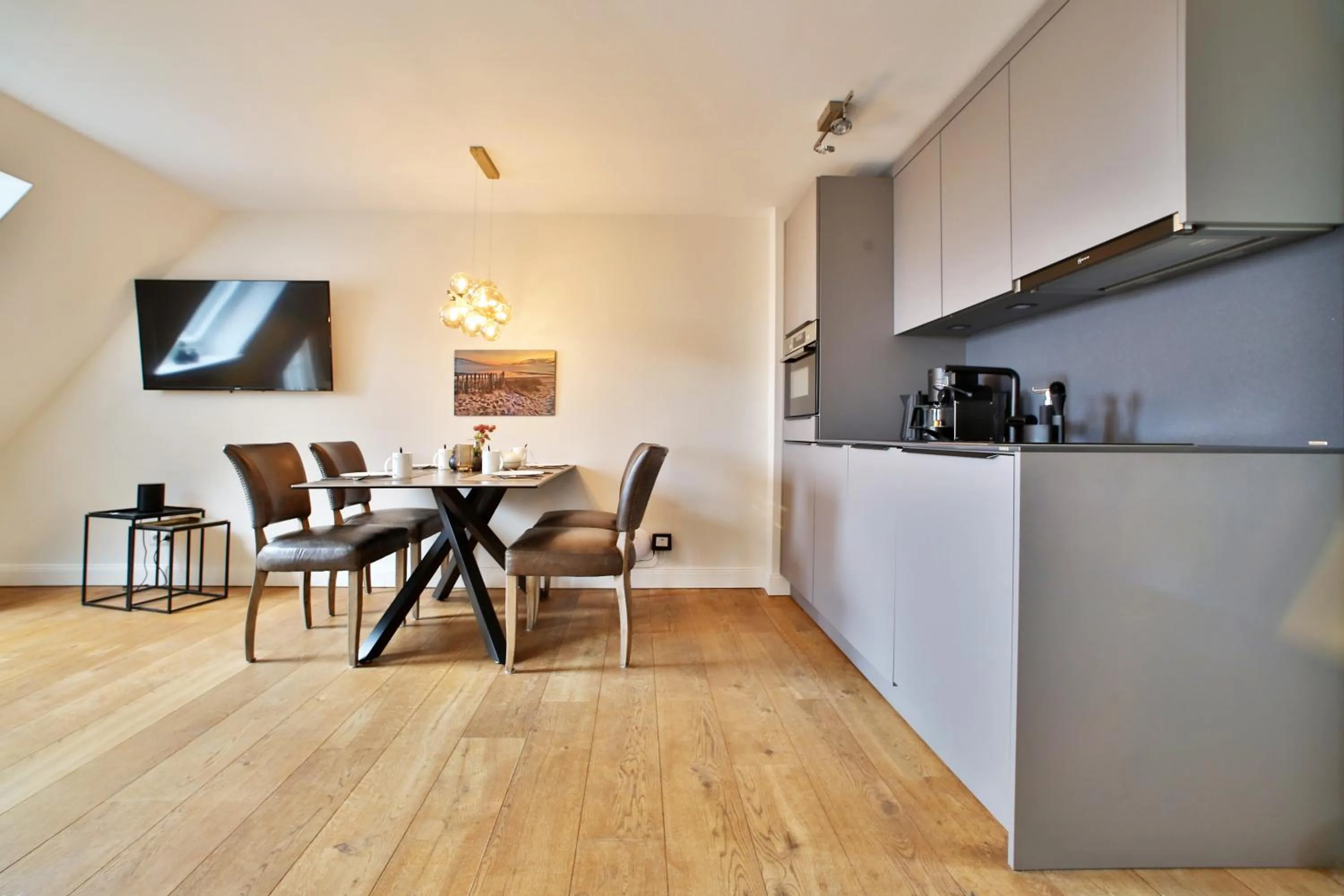 Kitchen or kitchenette in ApartHotel Seepferdchen