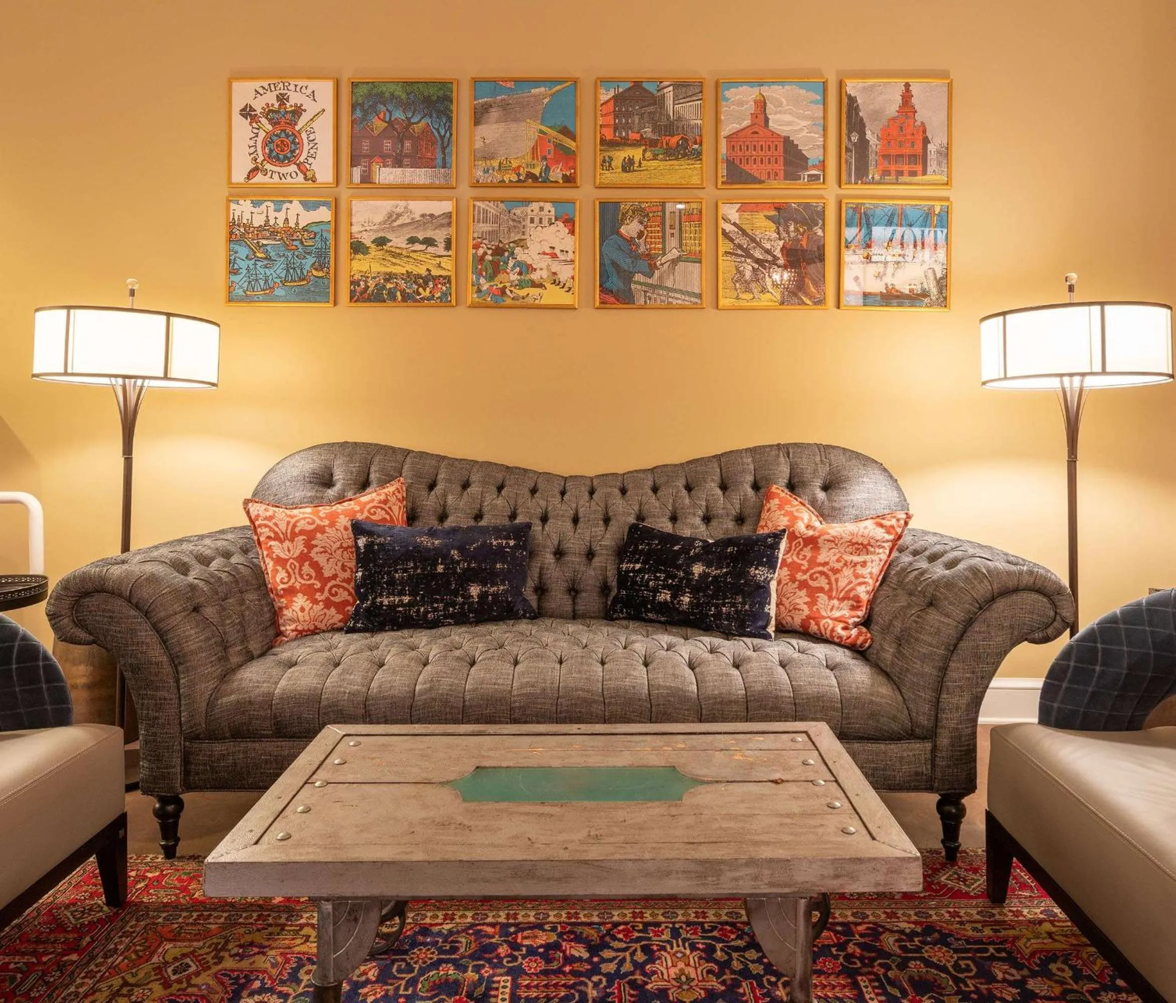 Lobby or reception in The Kendall Hotel at the Engine 7 Firehouse