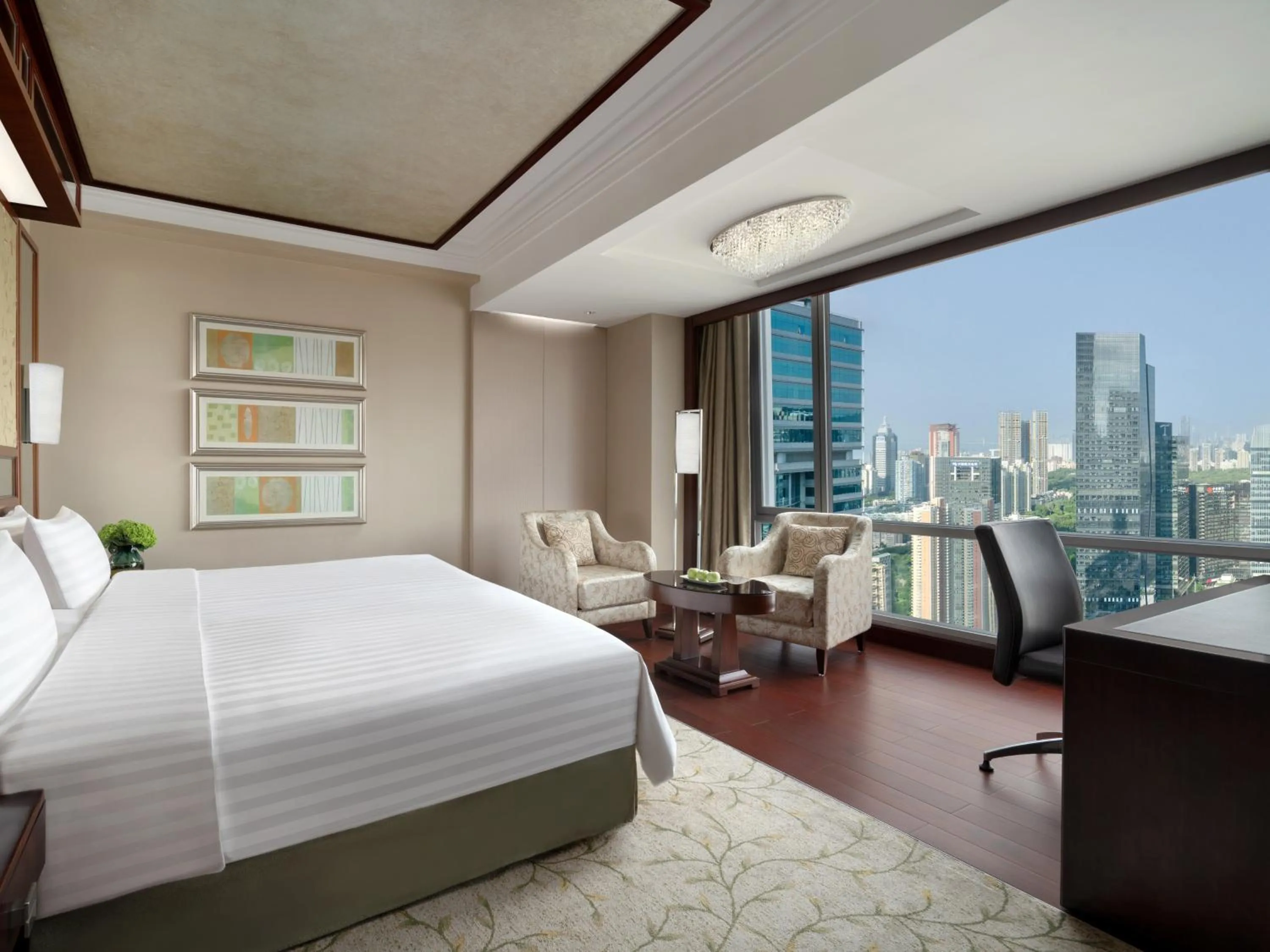 Bedroom, Bed in Futian Shangri-La, Shenzhen,Near to Shenzhen Convention&Exhibition Centre, Futian Railway Station