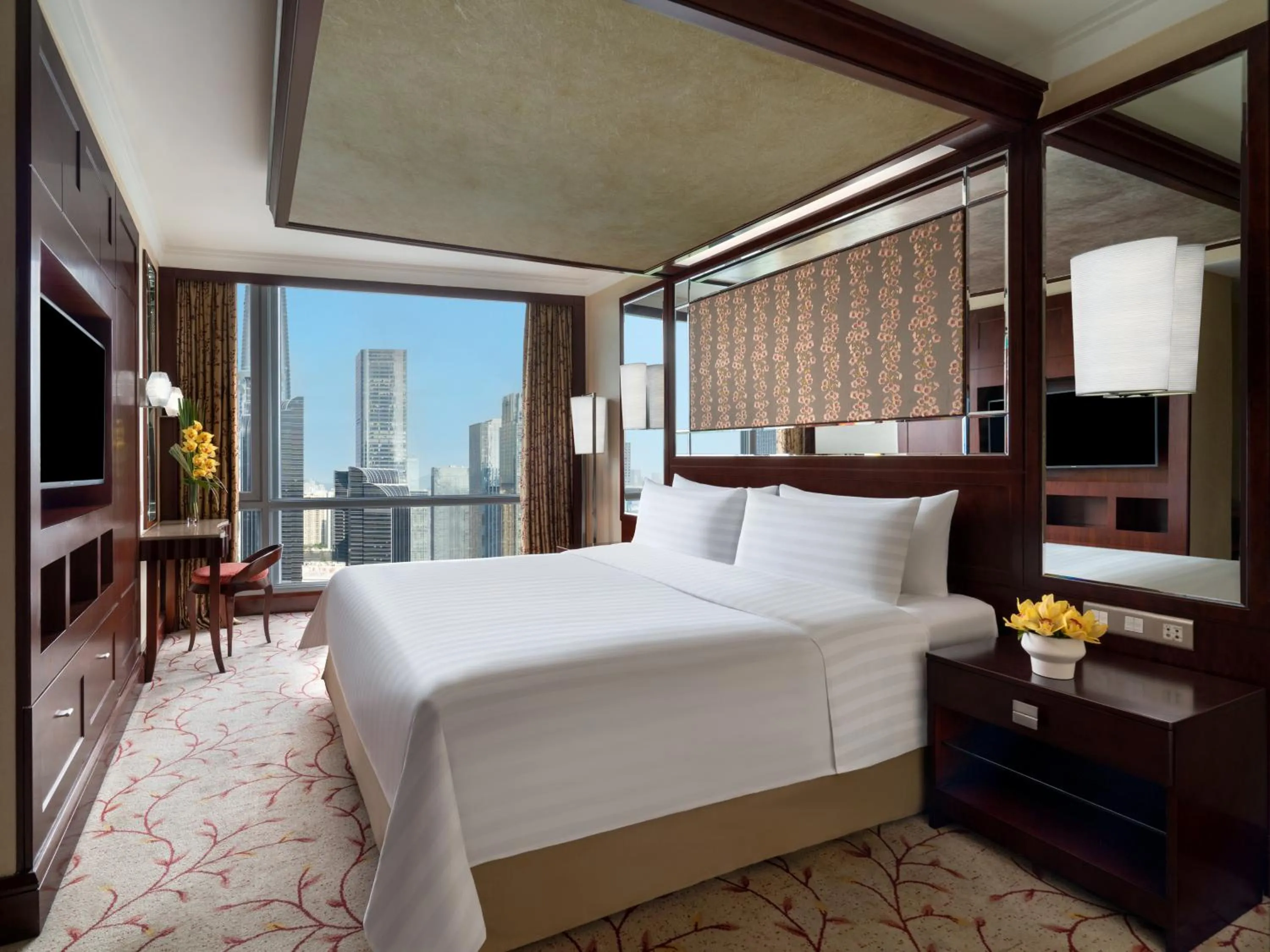 Bedroom, Bed in Futian Shangri-La, Shenzhen,Near to Shenzhen Convention&Exhibition Centre, Futian Railway Station