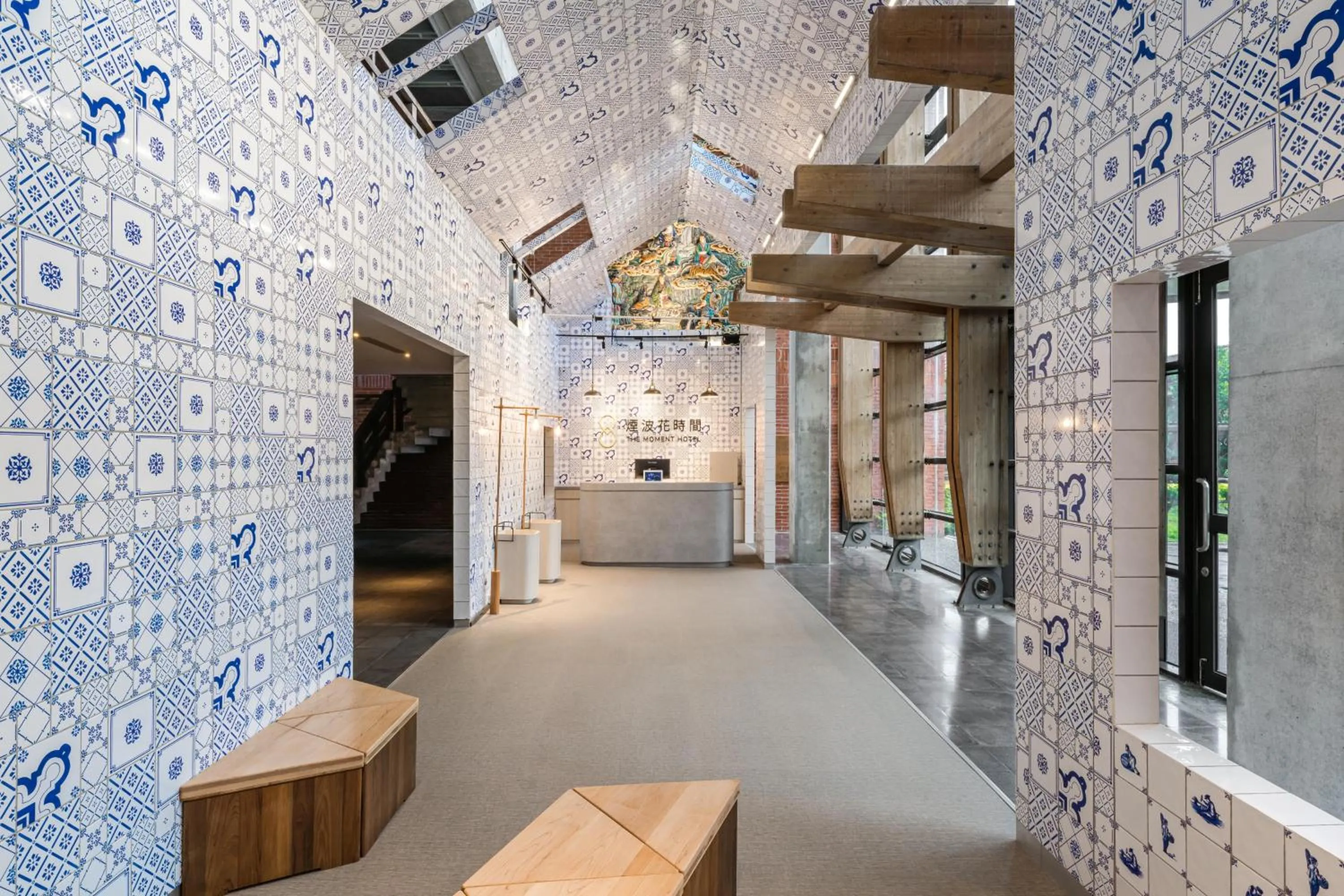 Lobby or reception in The Moment Hotel Yilan by Lakeshore