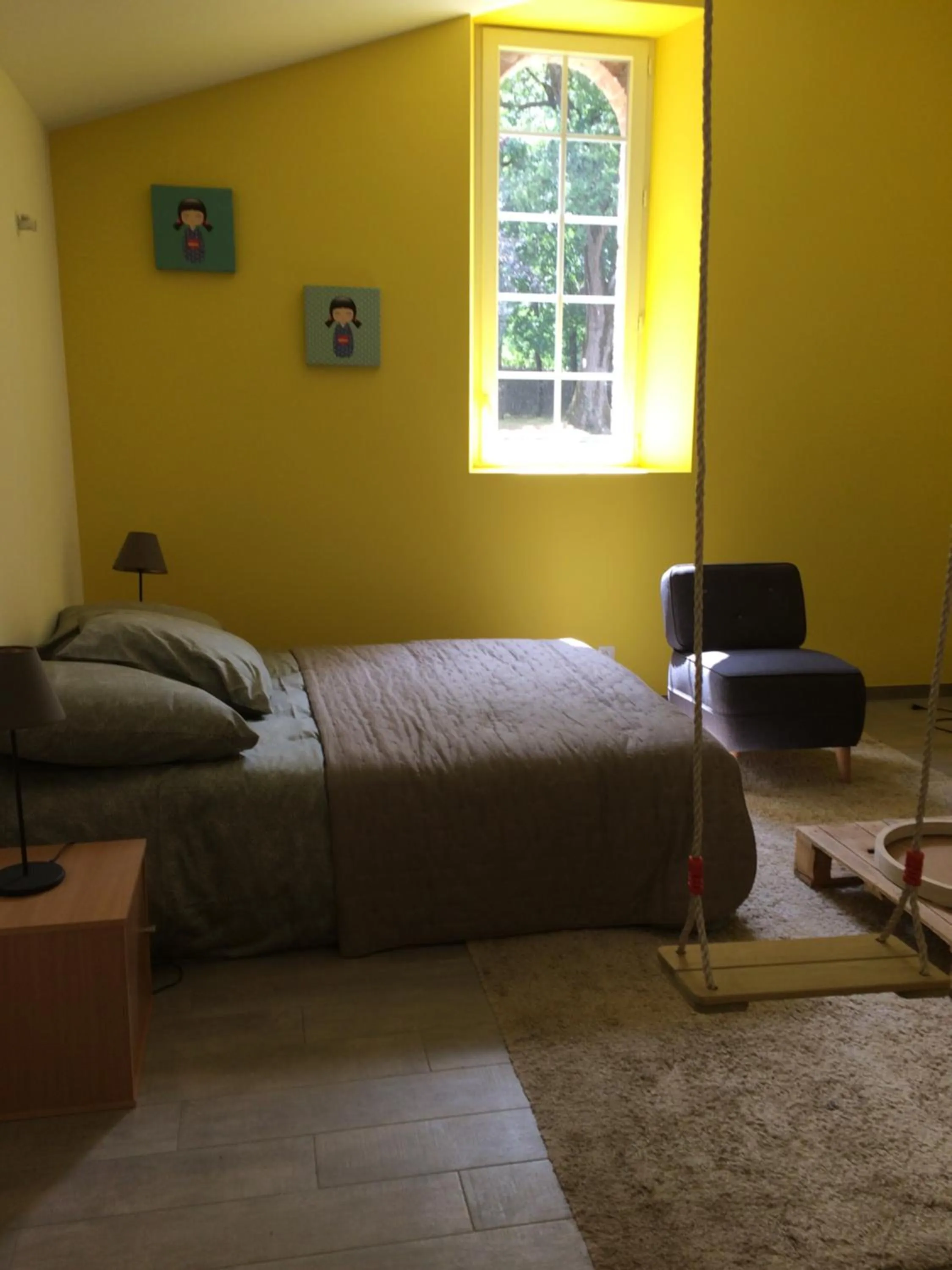 Bed in Cabanes et chambre à la Bernardiere