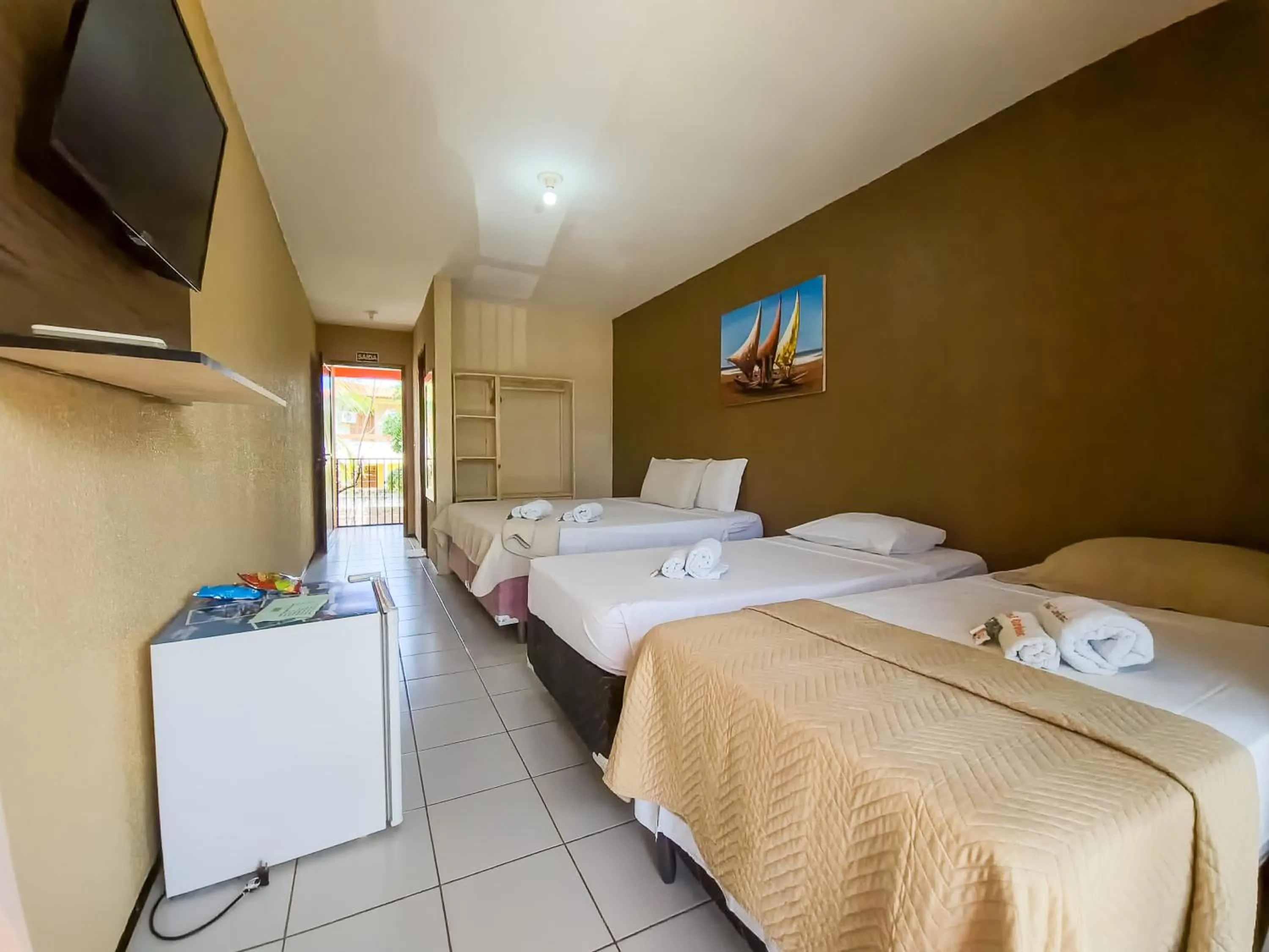 Communal lounge/ TV room, Bed in Pousada Brasil Cumbuco