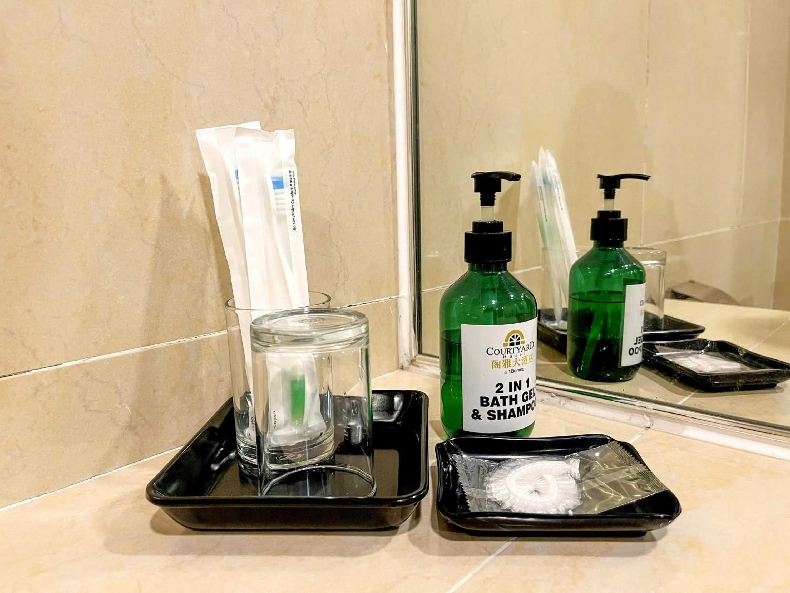 Bathroom in Courtyard Hotel 1Borneo