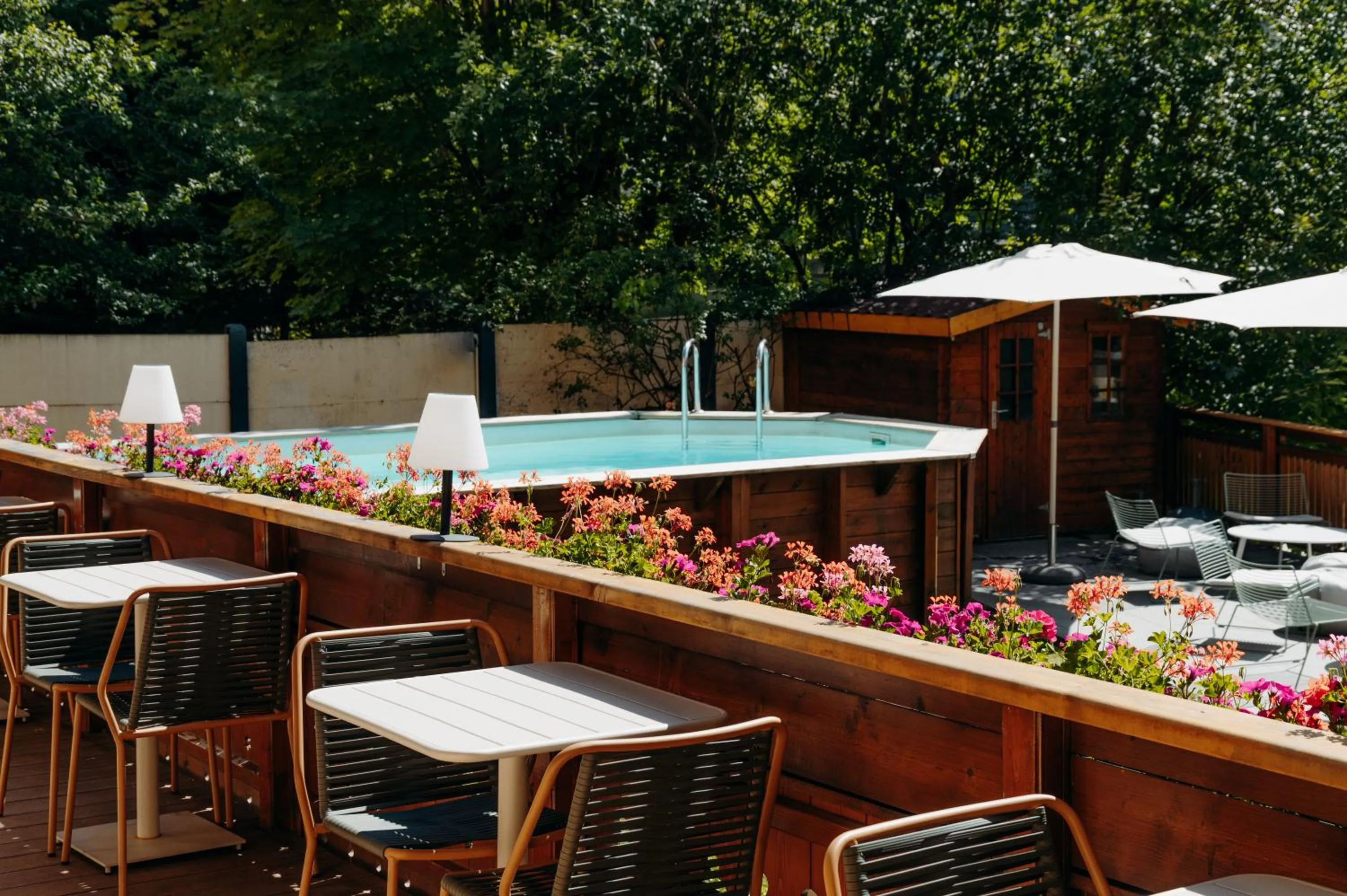 Patio in Hôtel Lyret