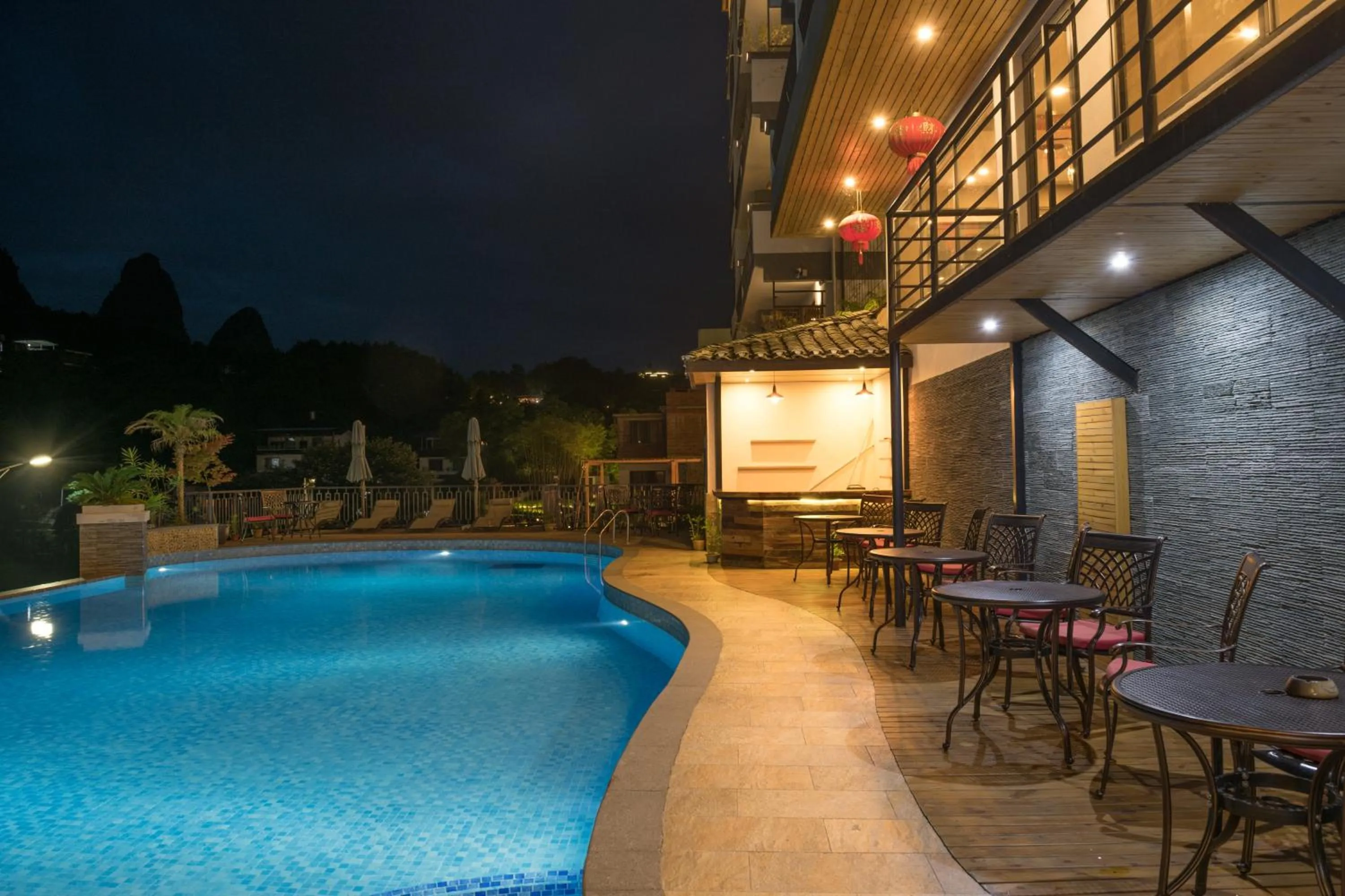 Swimming pool in The Bamboo Leaf Yangshuo