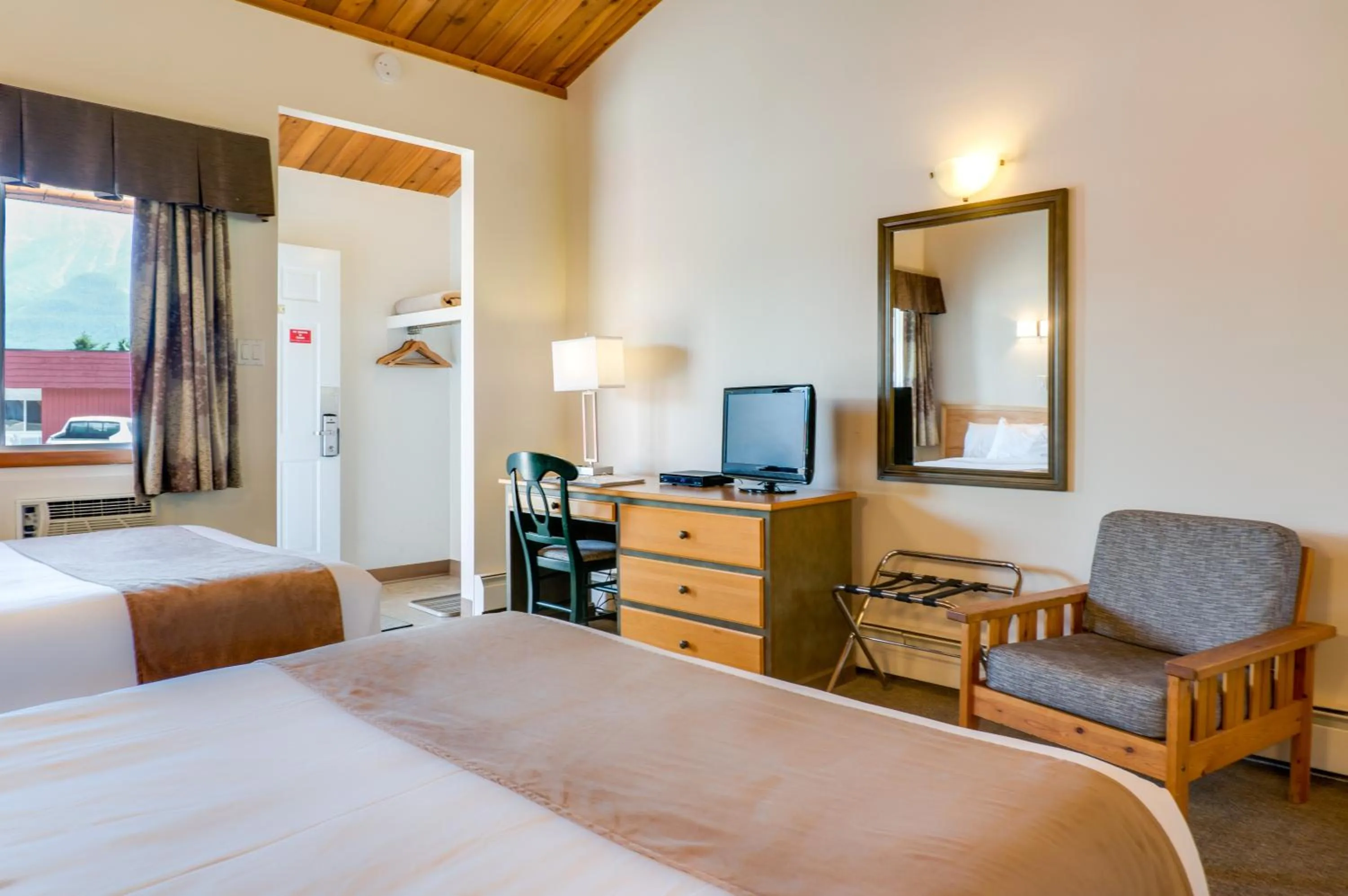 Bed in Rocky Mountain Ski Lodge