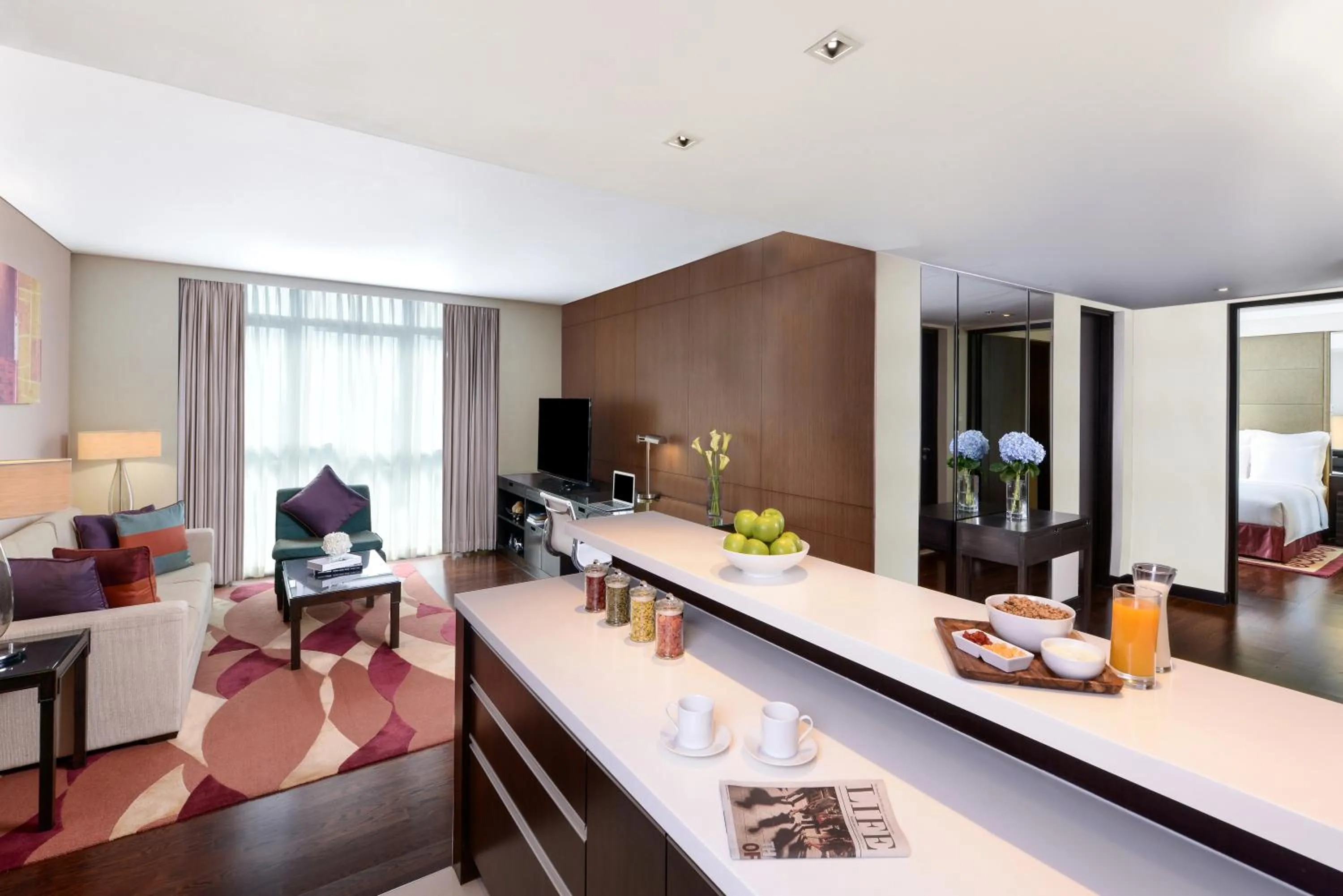 Living room in Sathorn Vista, Bangkok - Marriott Executive Apartments