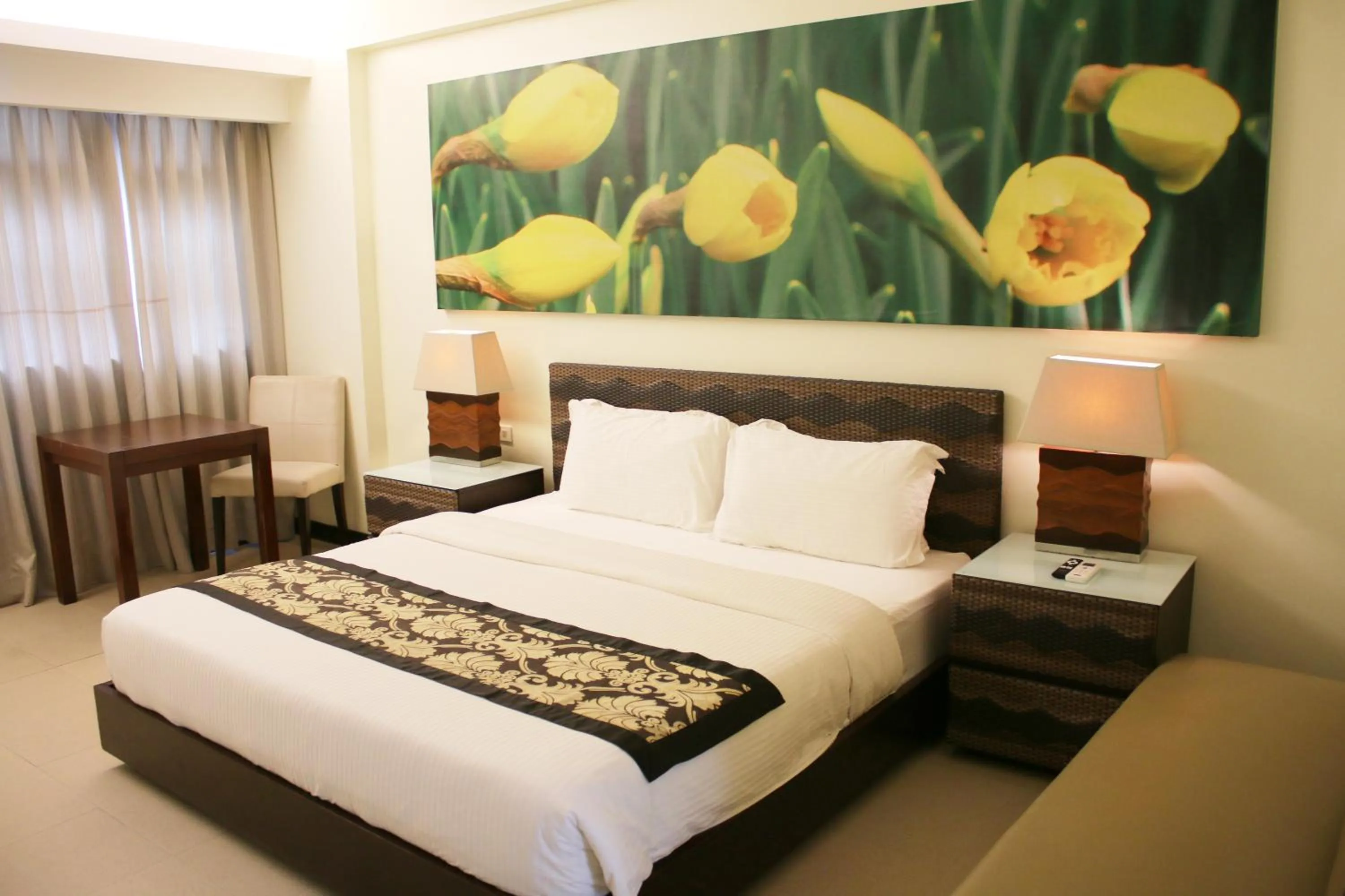 Bed in The Muse Beach Front Hotel Boracay