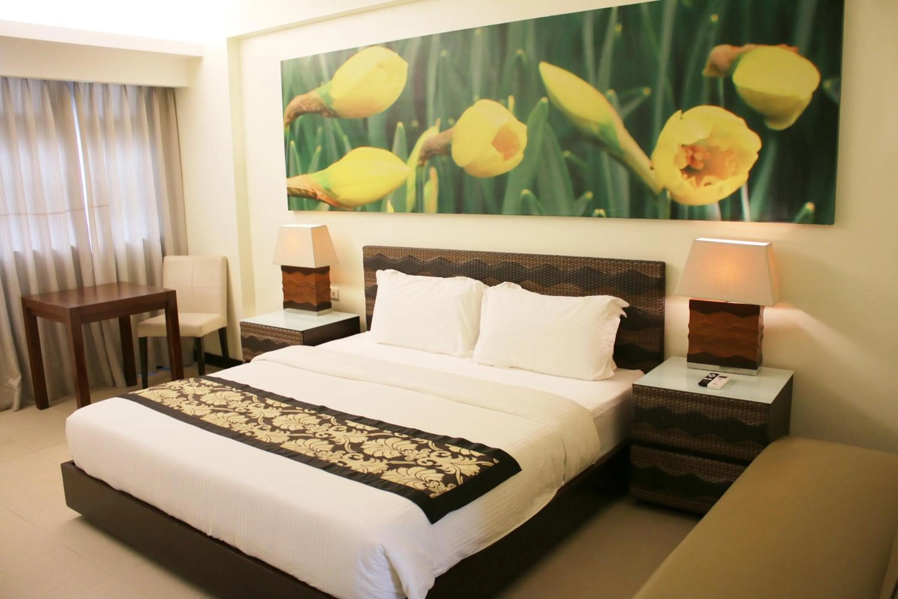 Bed in The Muse Beach Front Hotel Boracay