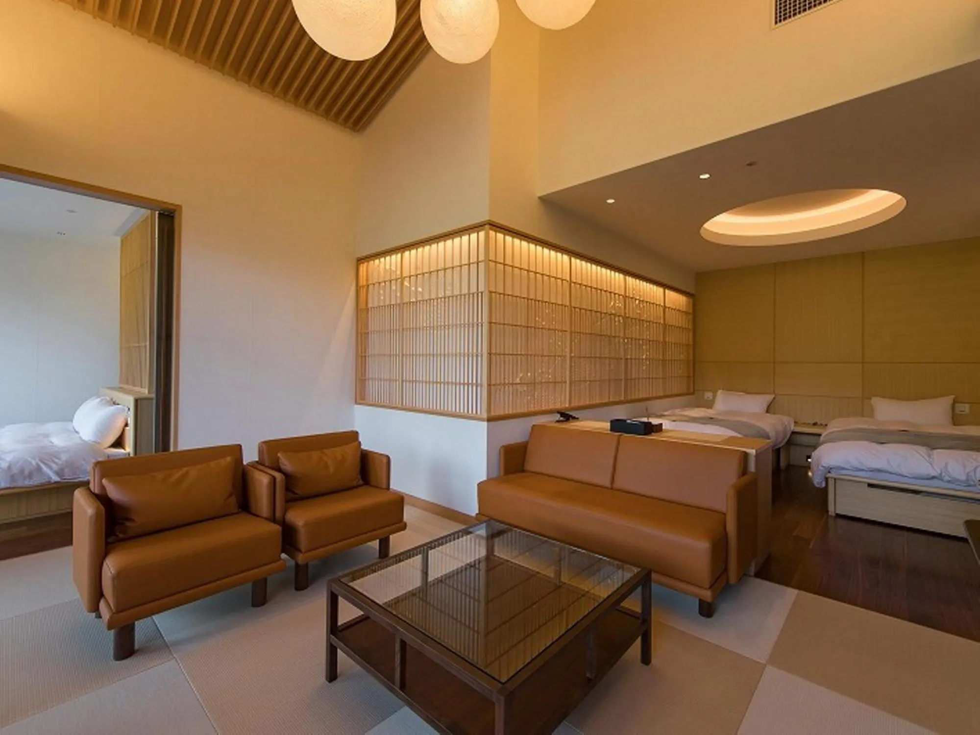 Living room, Bed in Okuhita Onsen Umehibiki