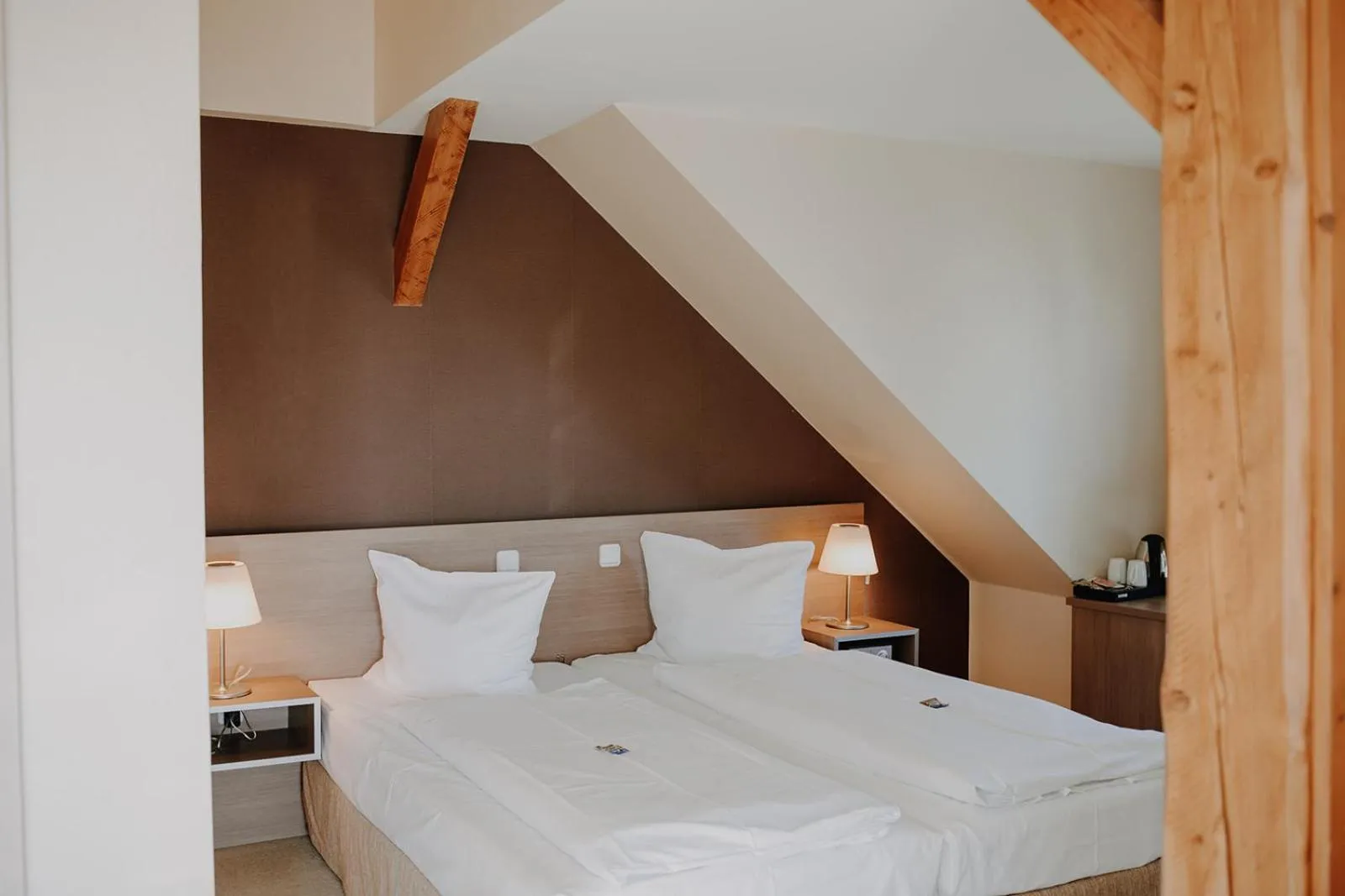 Bed in Hotel Seeblick