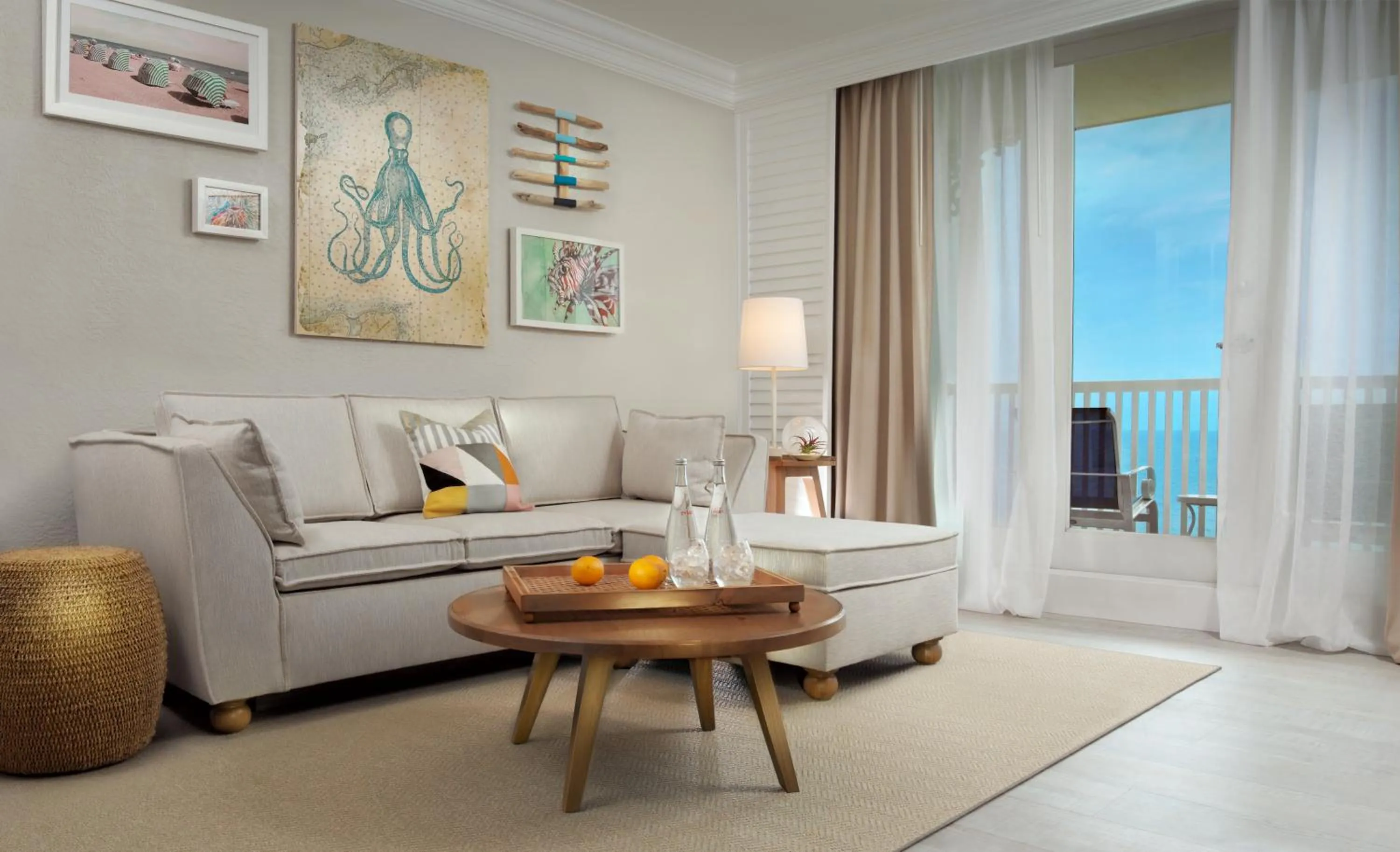 Living room in Pelican Grand Beach Resort, a Noble House Resort