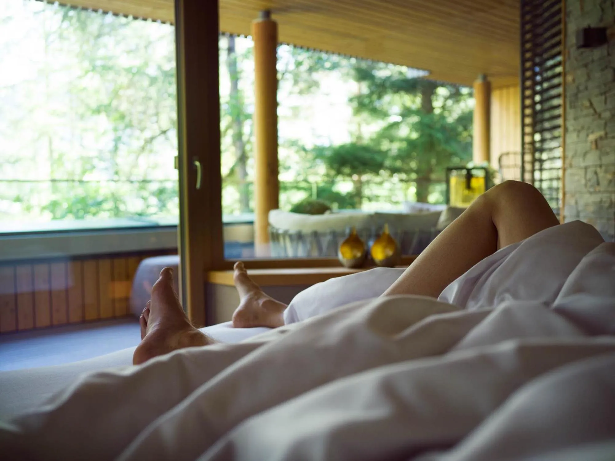 View (from property/room), Bed in Naturhotel Waldklause