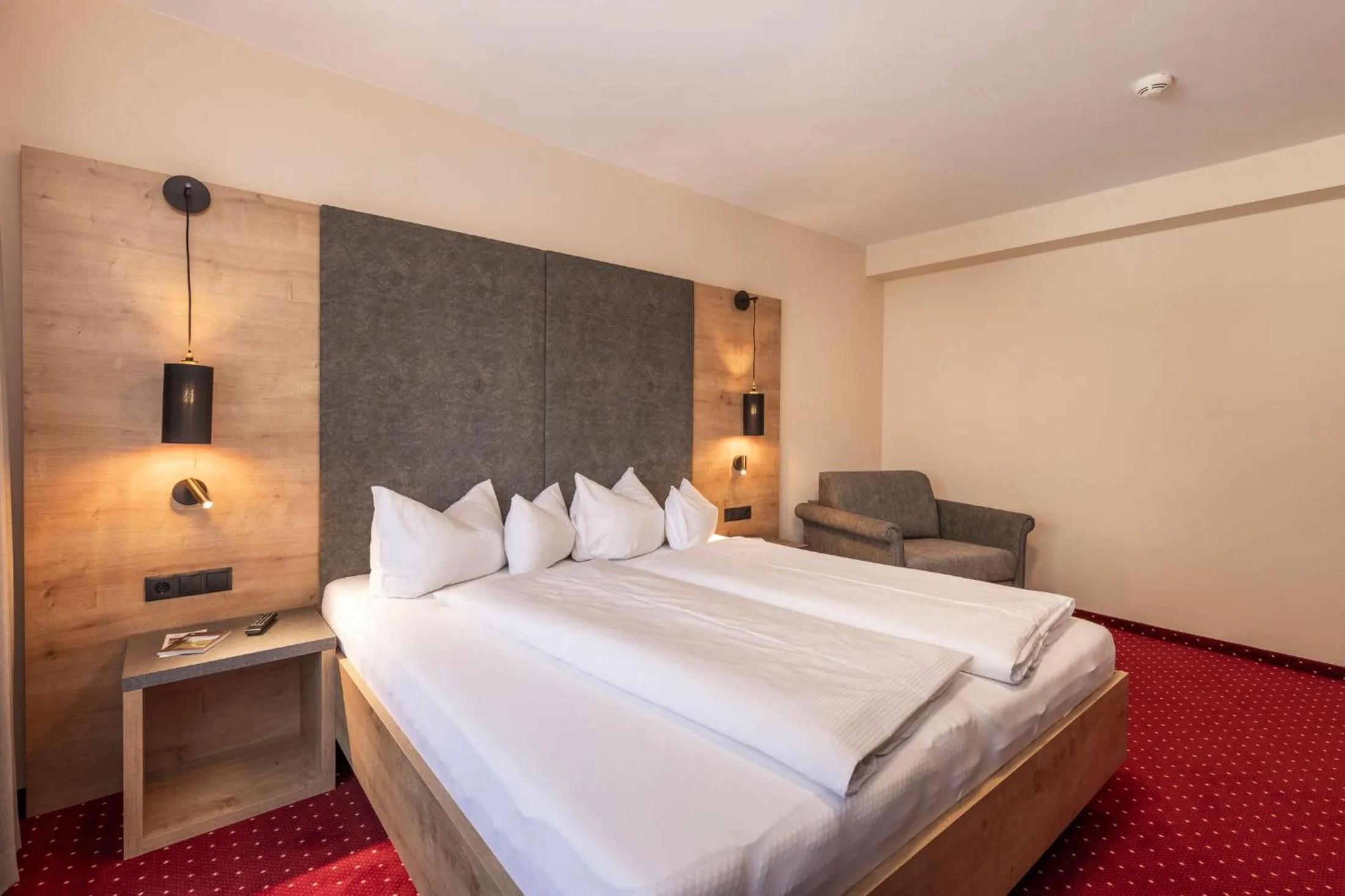 Bedroom, Bed in Panorama Appartements