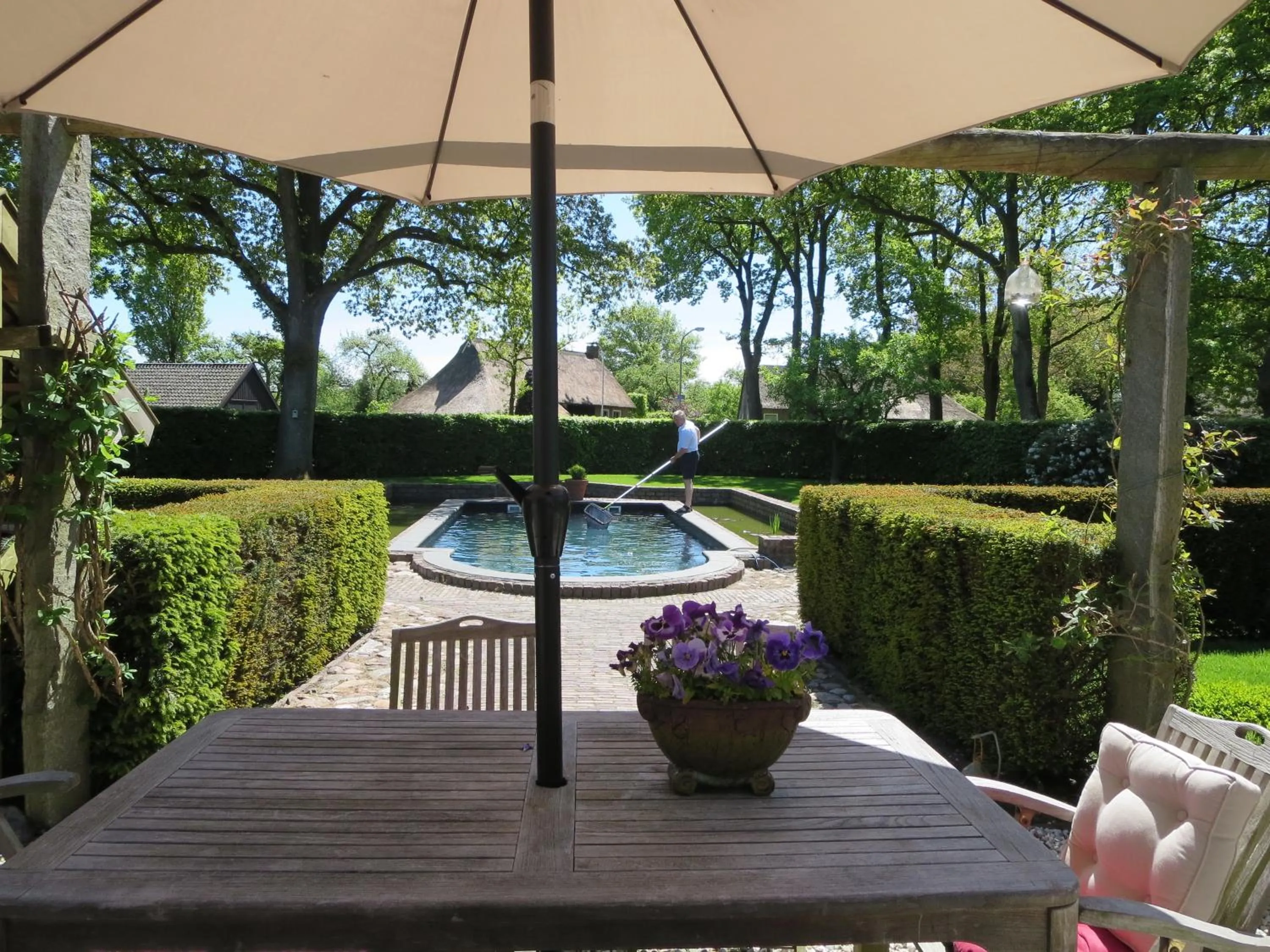Pool view in Hoeve de Eshof
