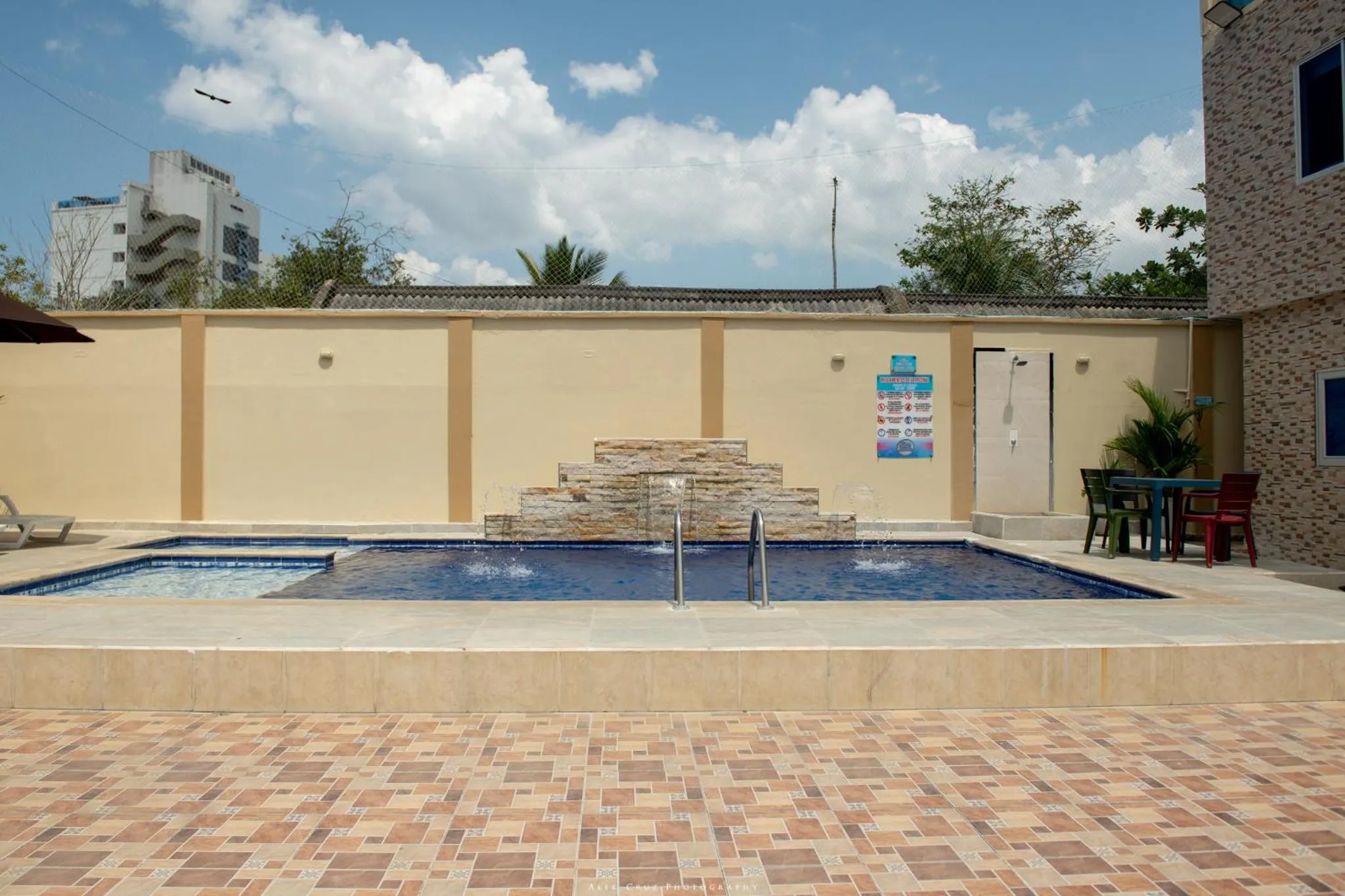 Pool view in Cabanas Villa Antonella Covenas