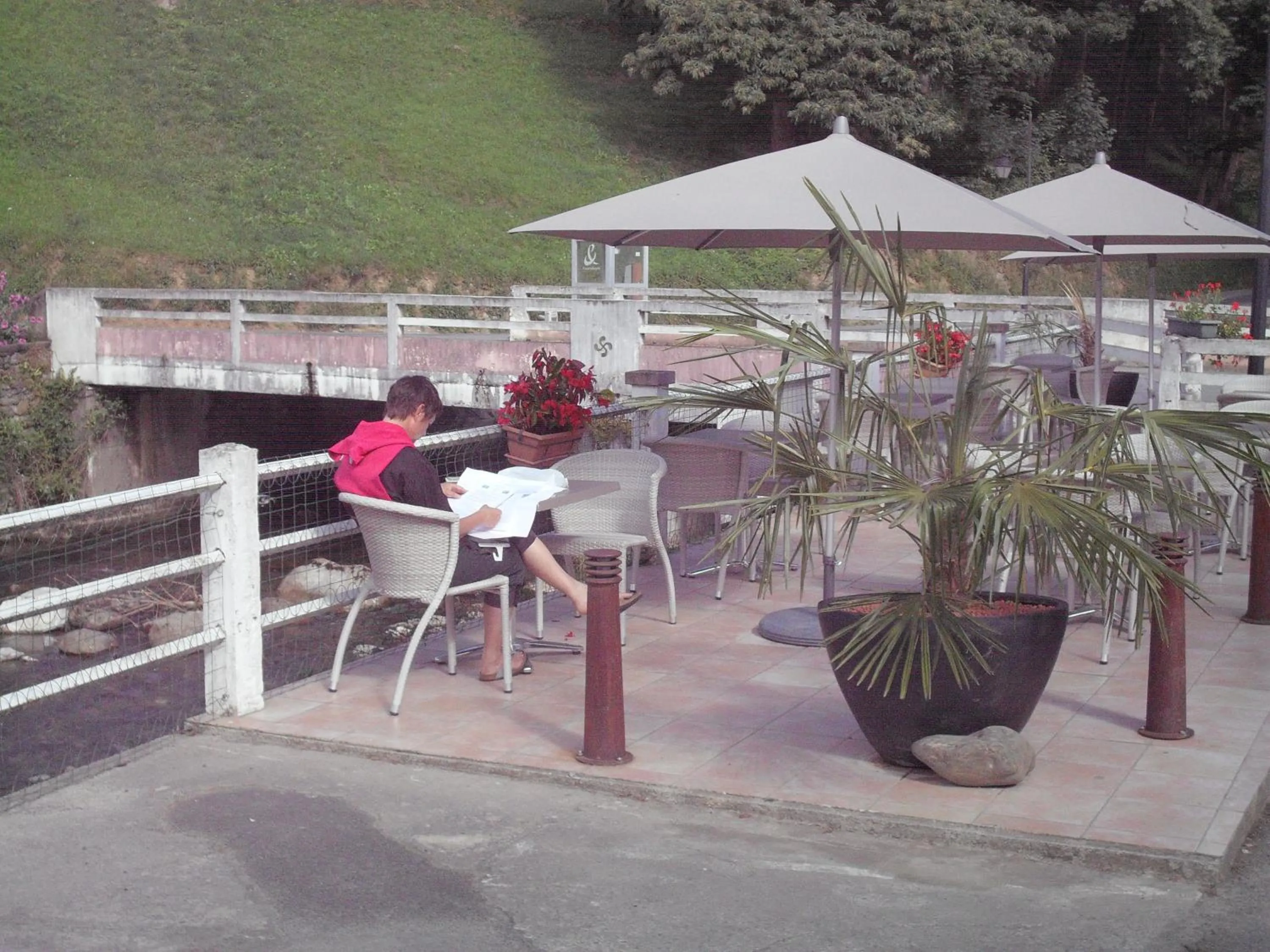 Balcony/Terrace in Logis Hôtel Andreinia & Cabanes