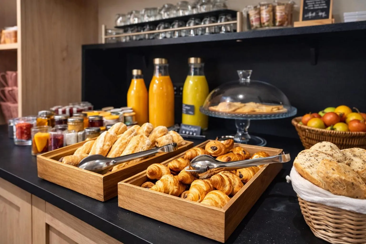 Buffet breakfast in Brit Hotel Saint-Méen-le-Grand en Brocéliande