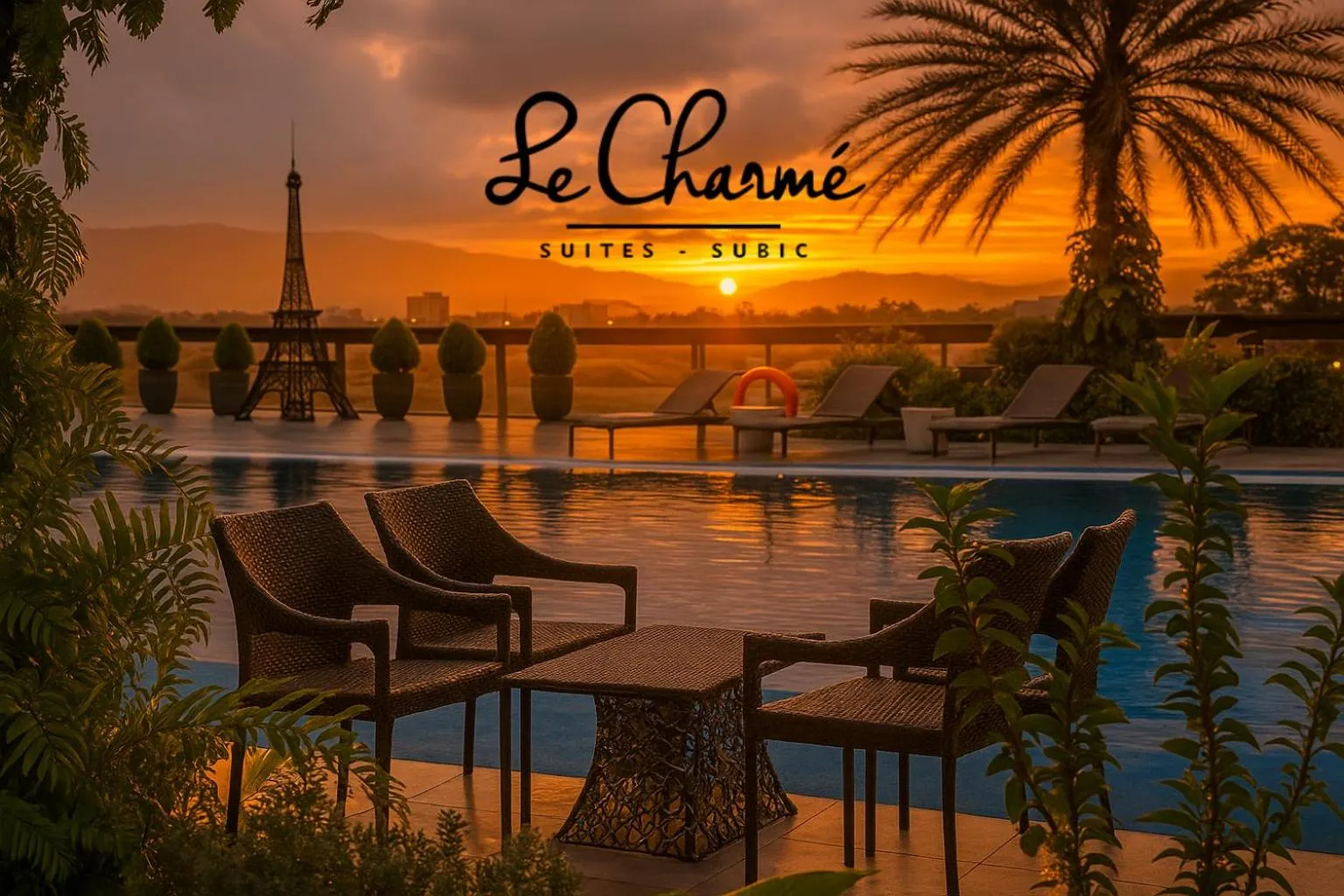 Swimming pool in Le Charmé Suites - Subic