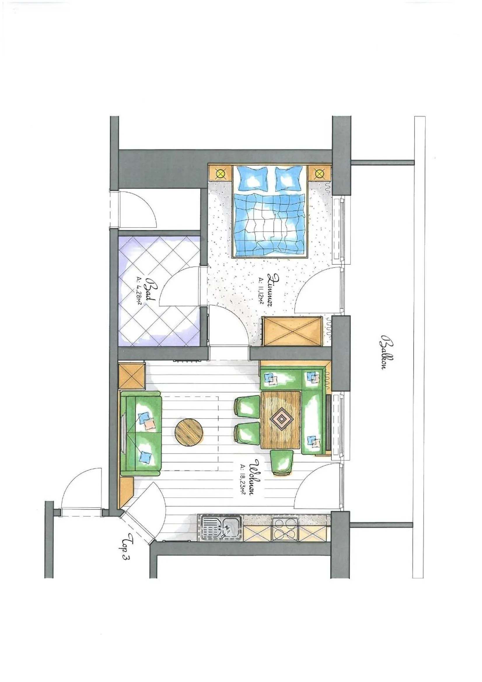 Floor plan in Aparthotel Hohe Brücke