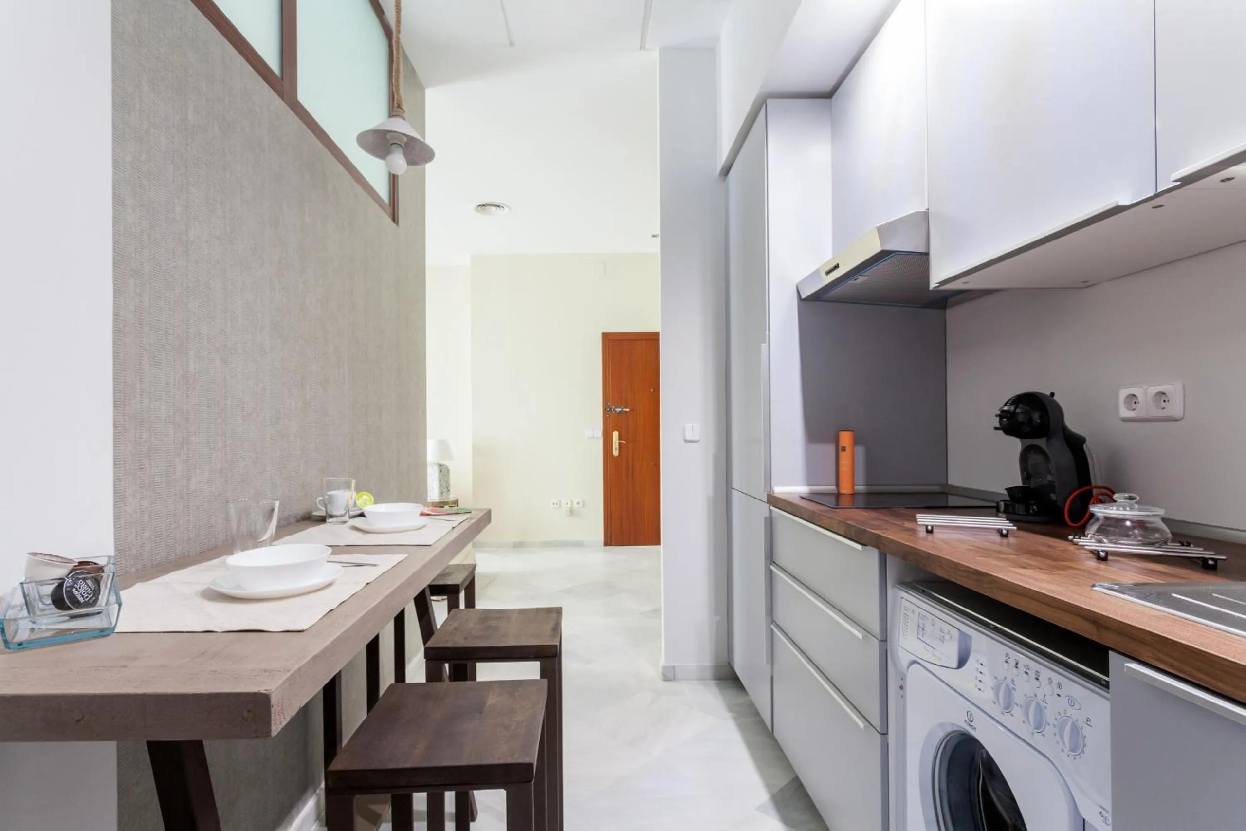 Kitchen or kitchenette in Green-Apartments Sierpes