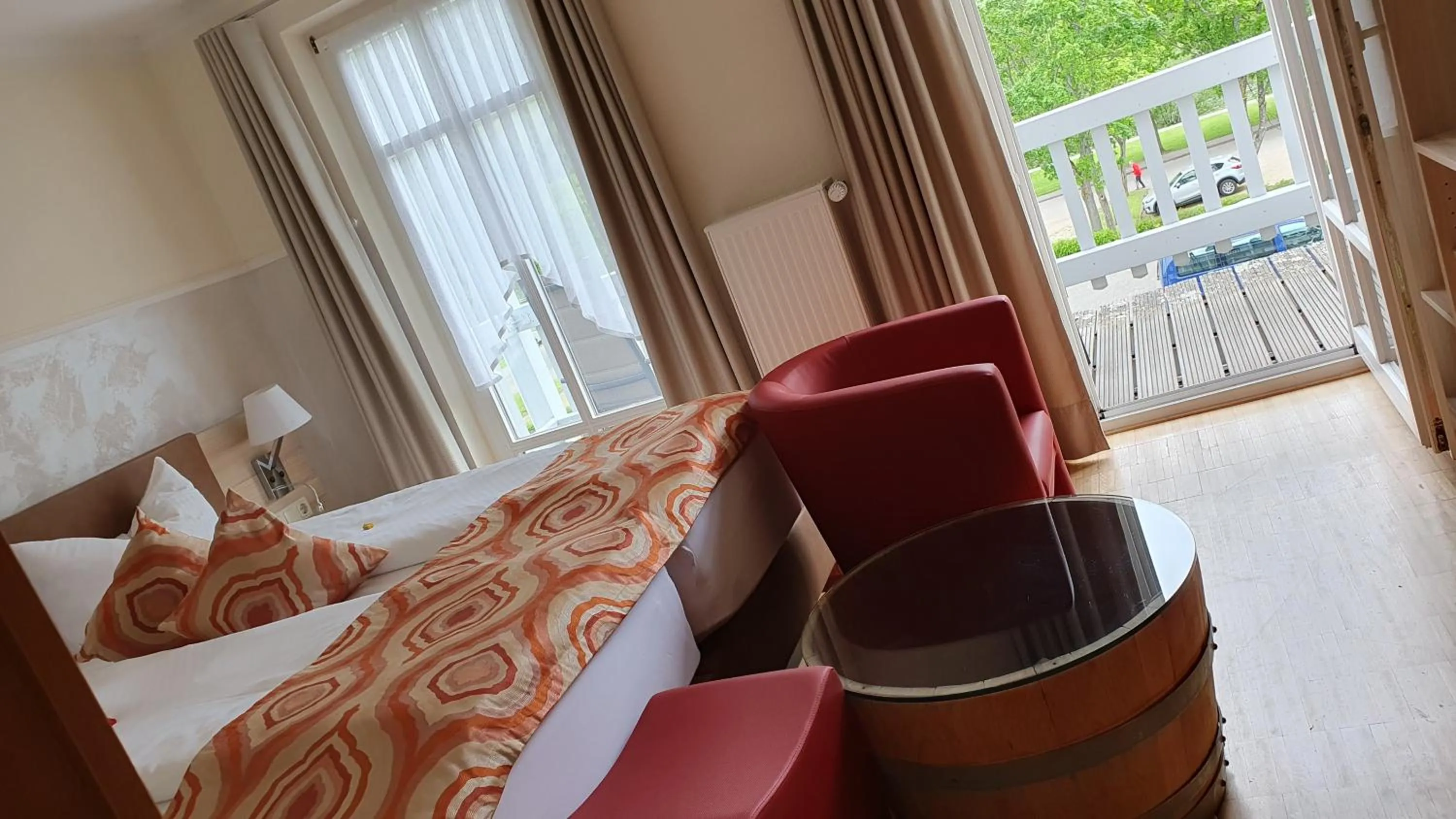 View (from property/room), Bed in Hotel Zum Anker-THULLs Restaurant