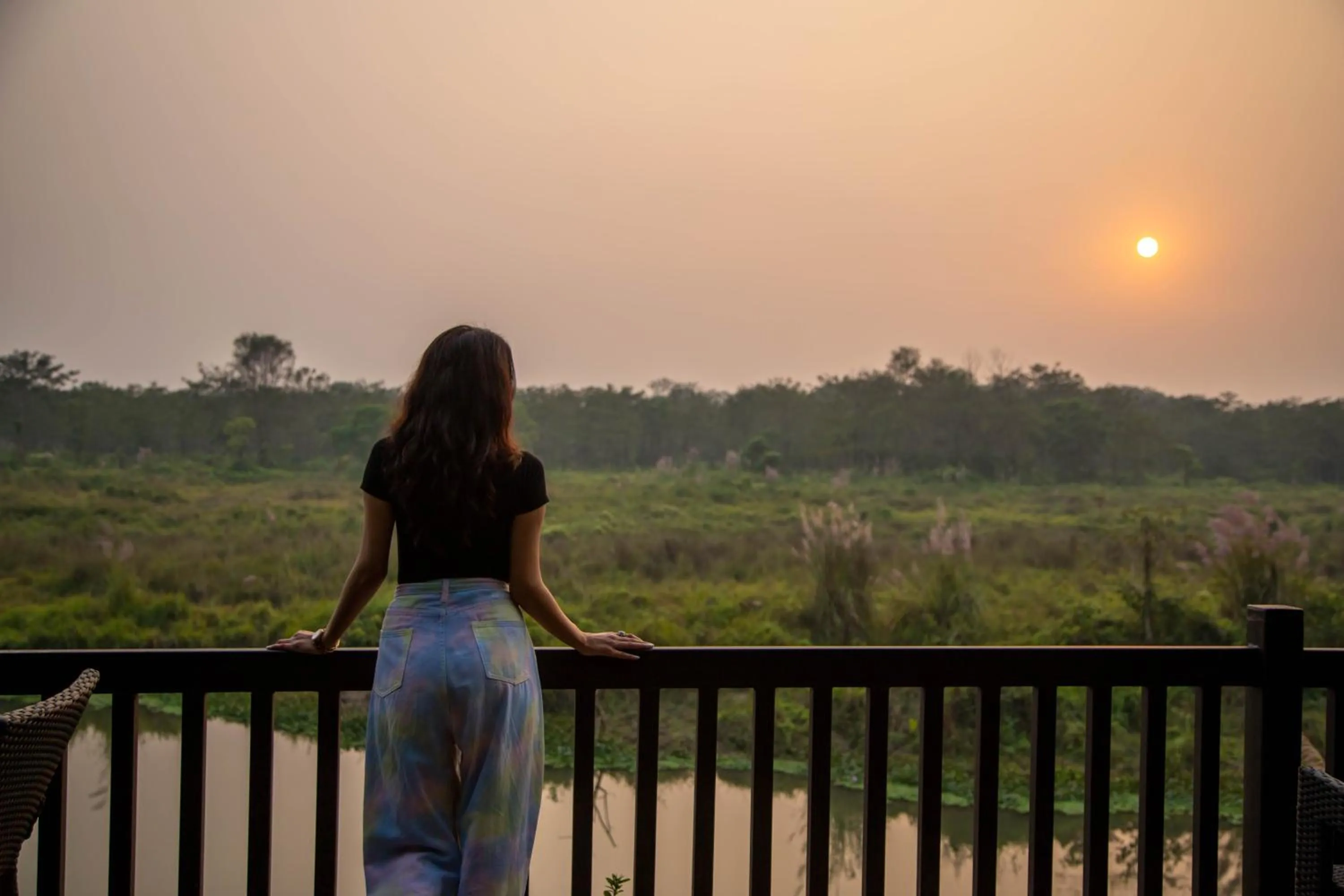 Sunset in Jagatpur Lodge by Annapurna