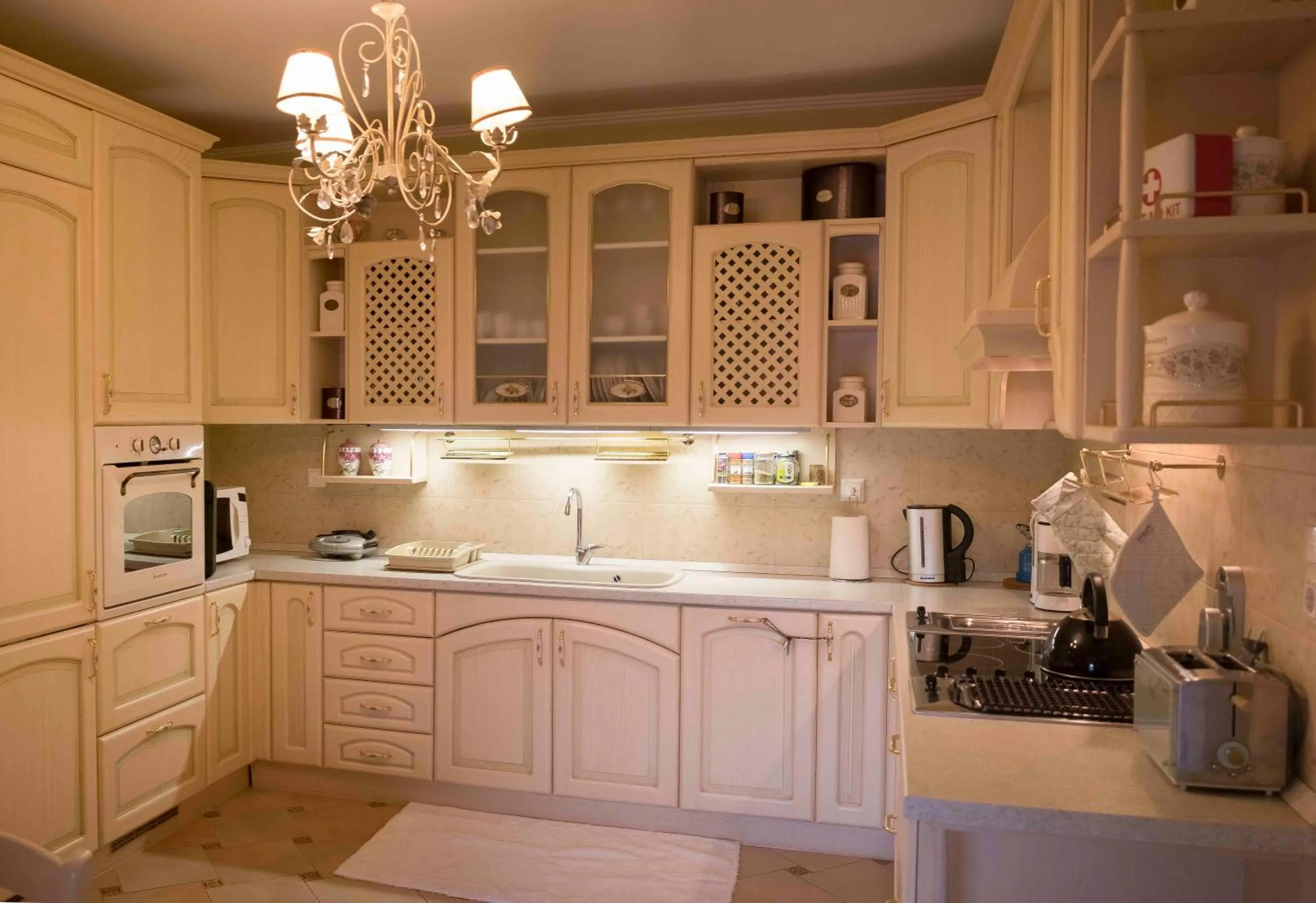 Communal kitchen in Luxury Family Villa Meteora