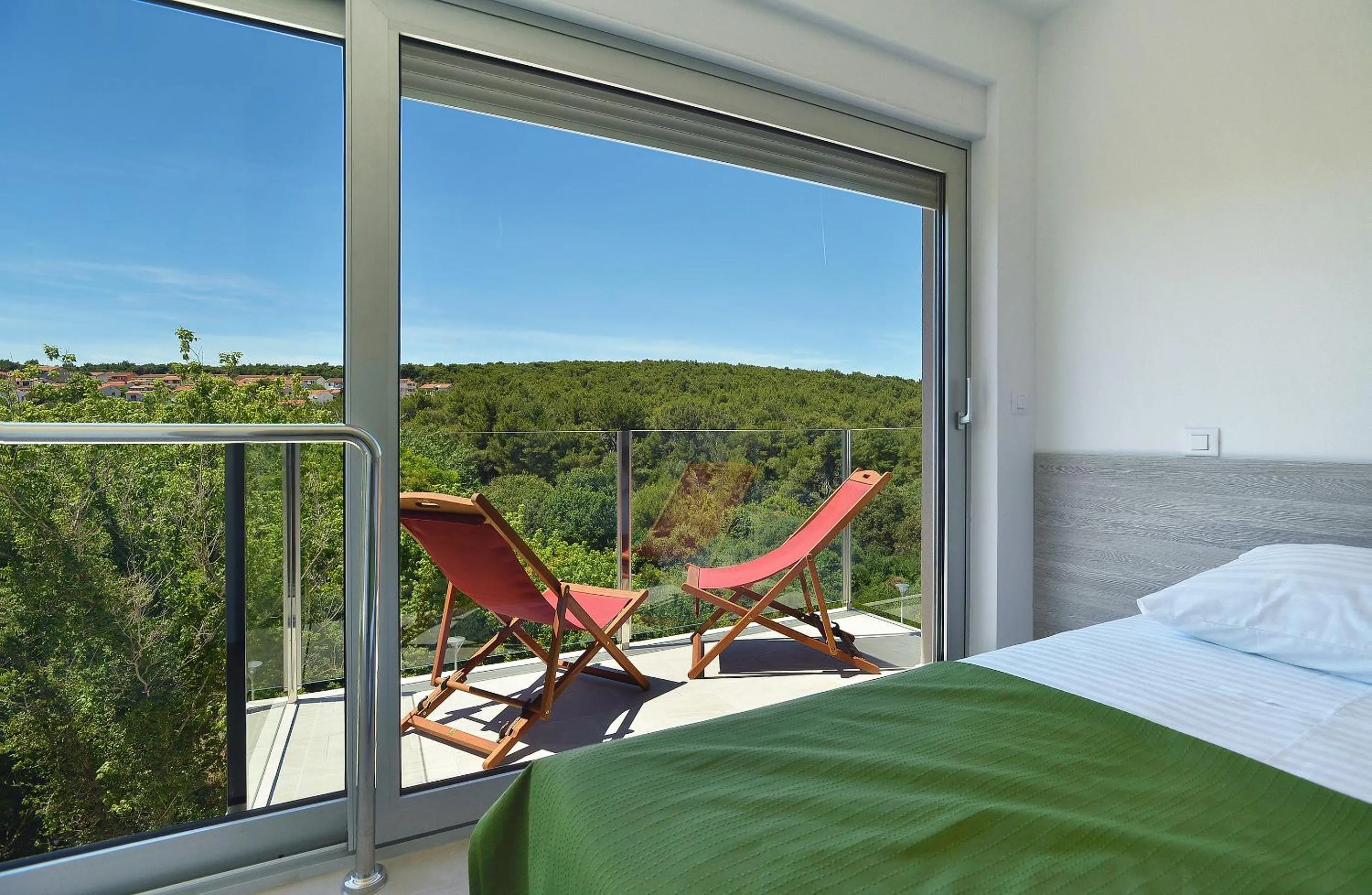 Balcony/Terrace, Bed in Premantura Resort - Hotel & Restaurant