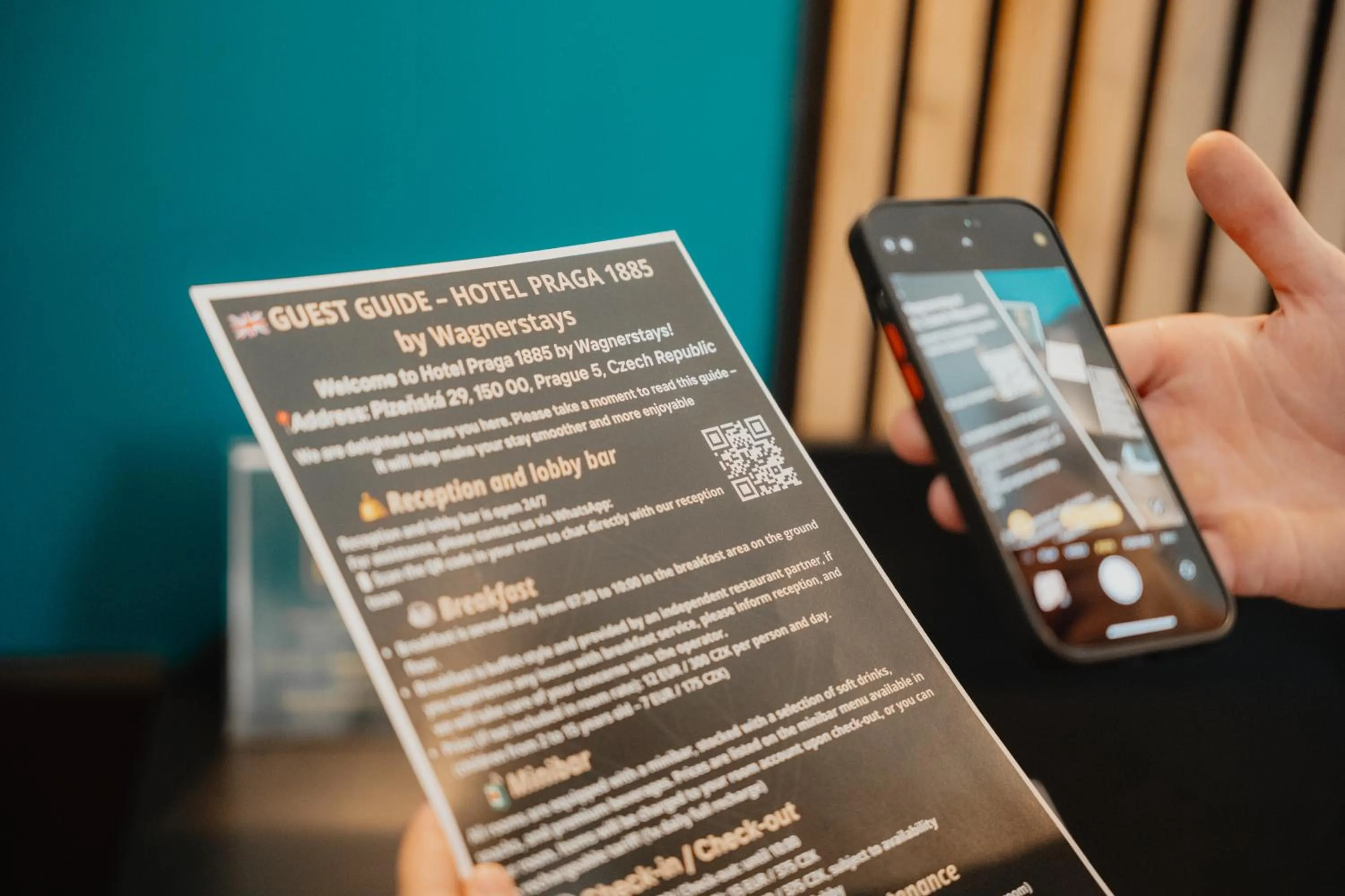 Text overlay in Hotel Praga 1885 by Wagnerstays