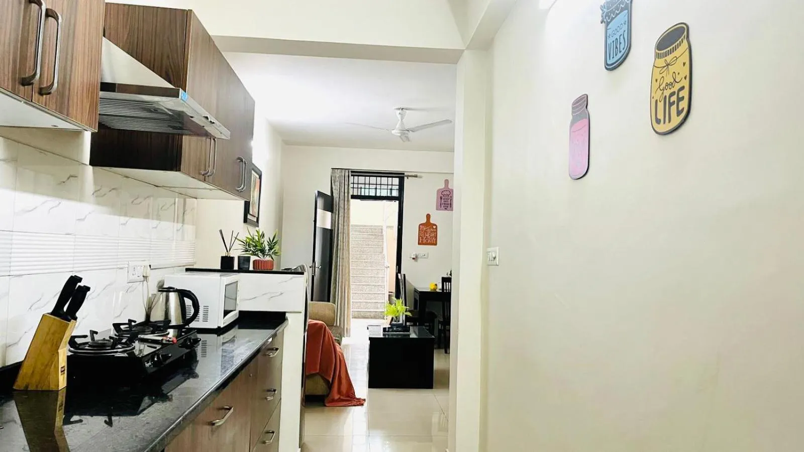 Kitchen or kitchenette in Olive Service Apartments Jaipur - Vaishali Nagar