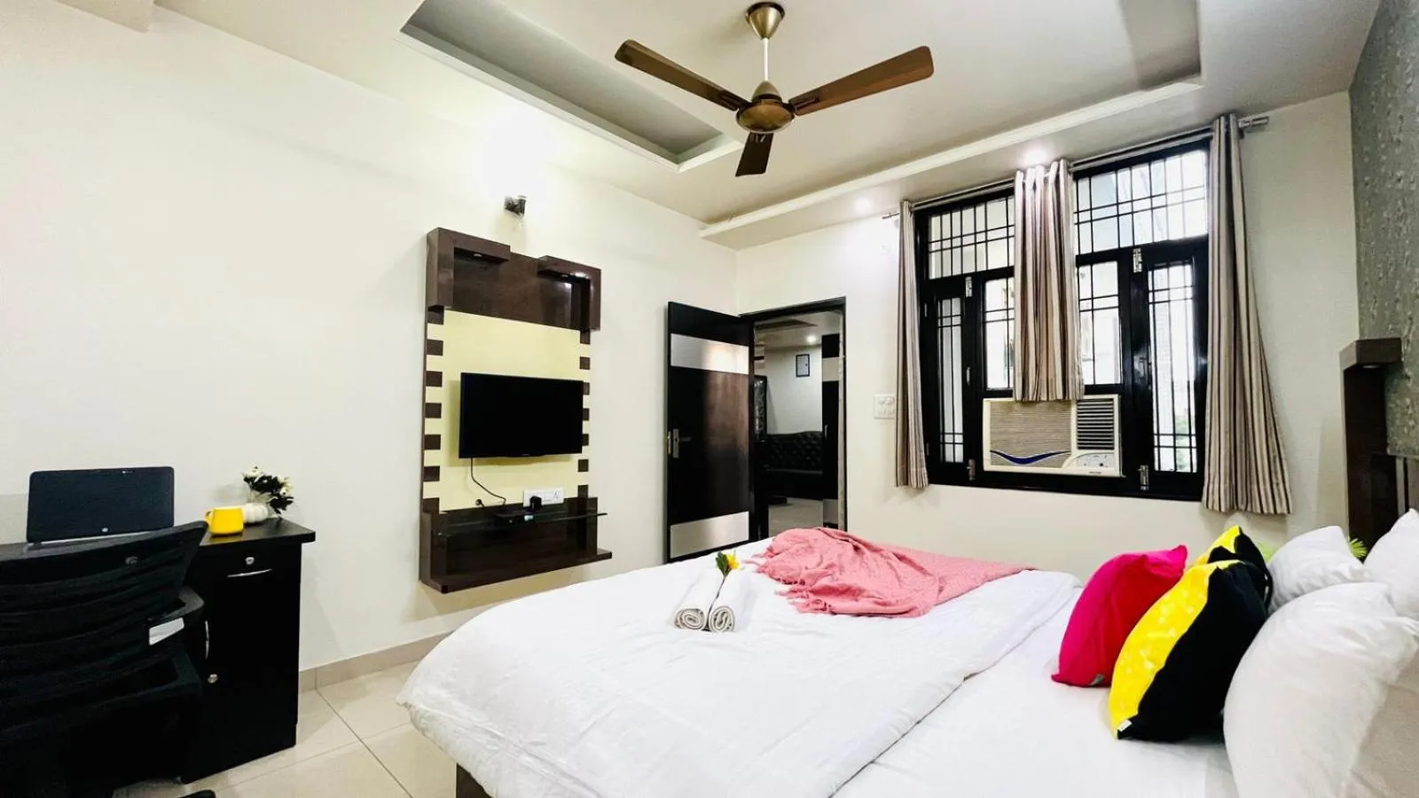 Bed in Olive Service Apartments Jaipur - Vaishali Nagar