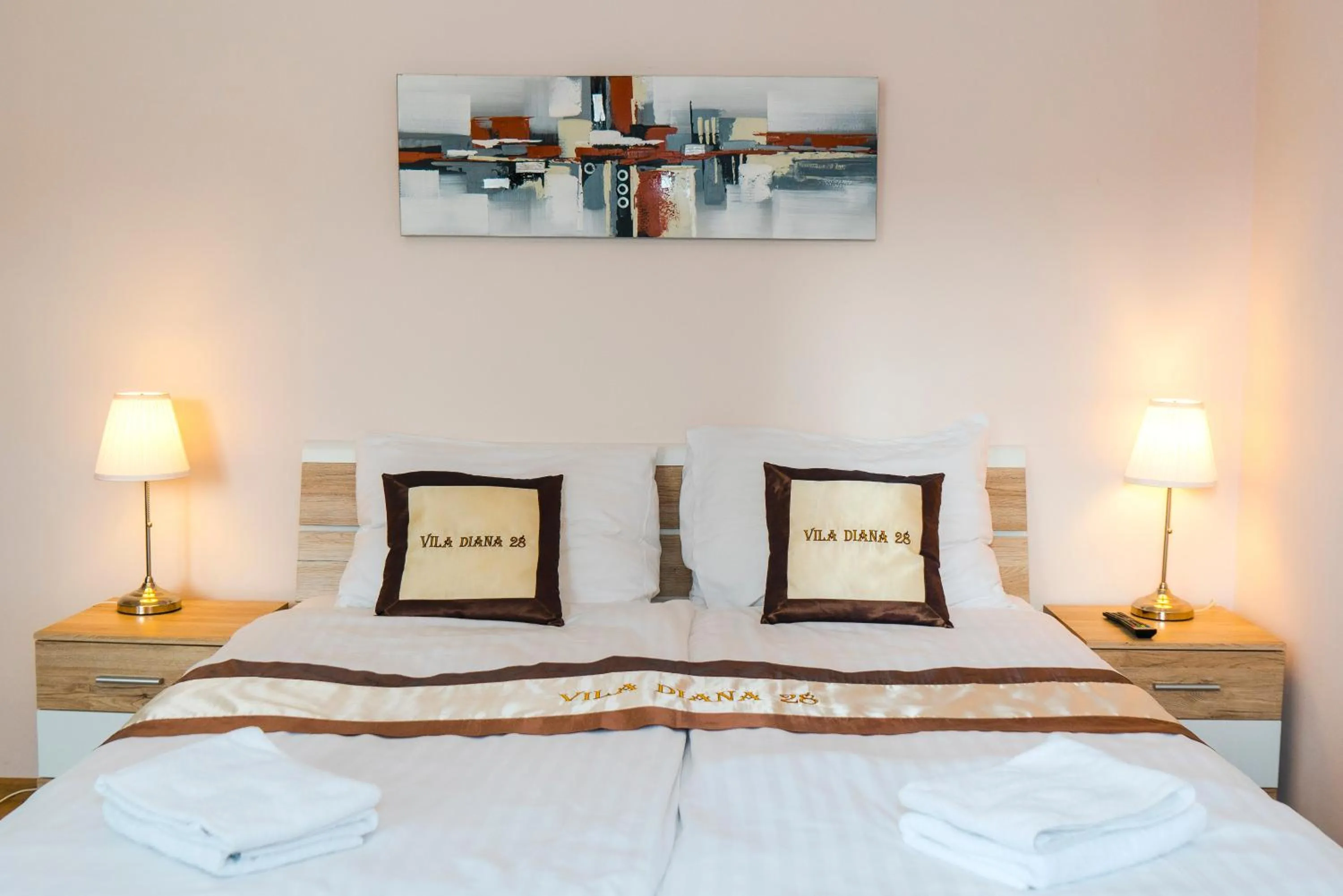 Bed in Diana Apartments Karlovy Vary