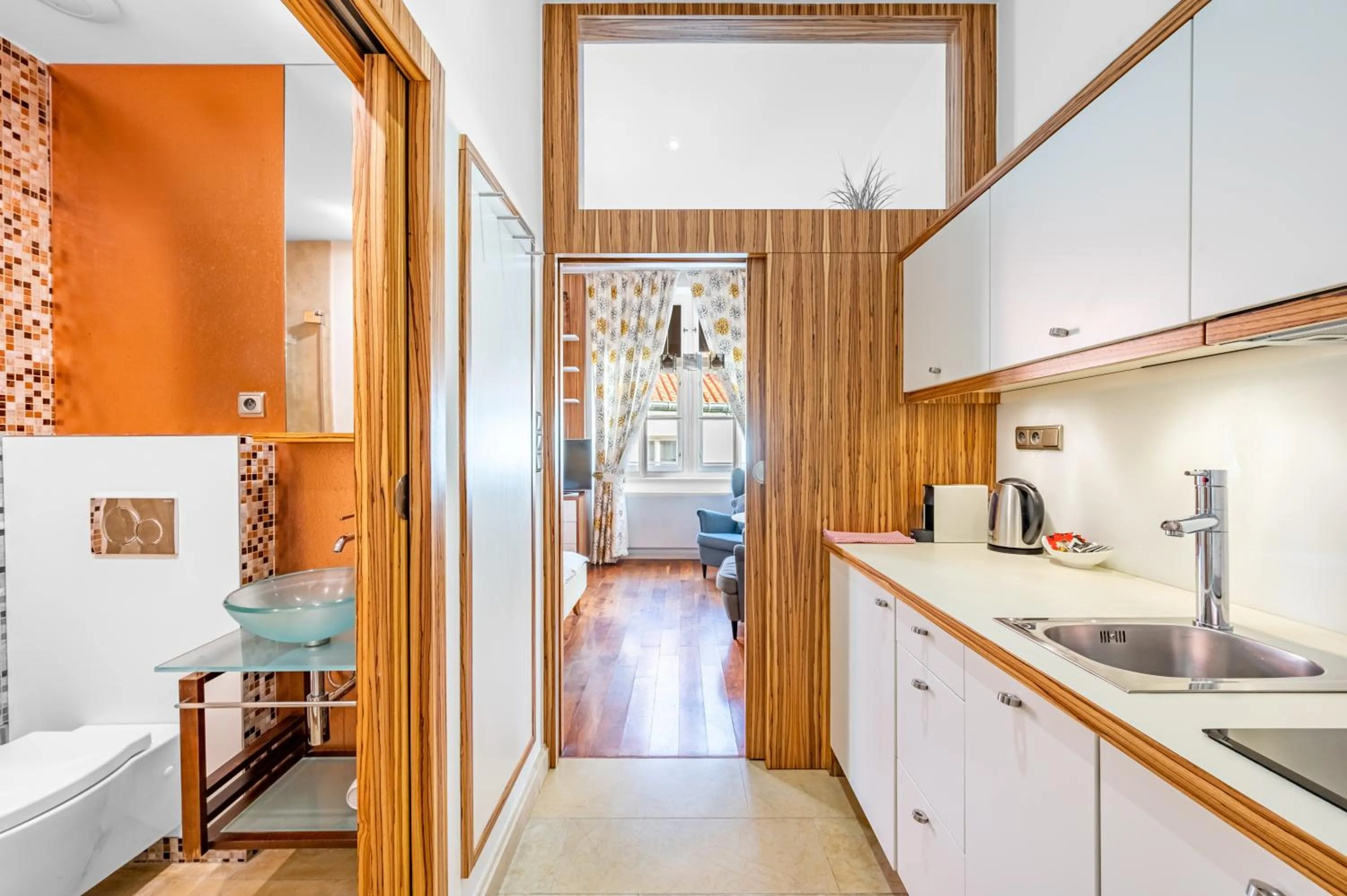 Kitchen or kitchenette, Bed in Malostranská Residence