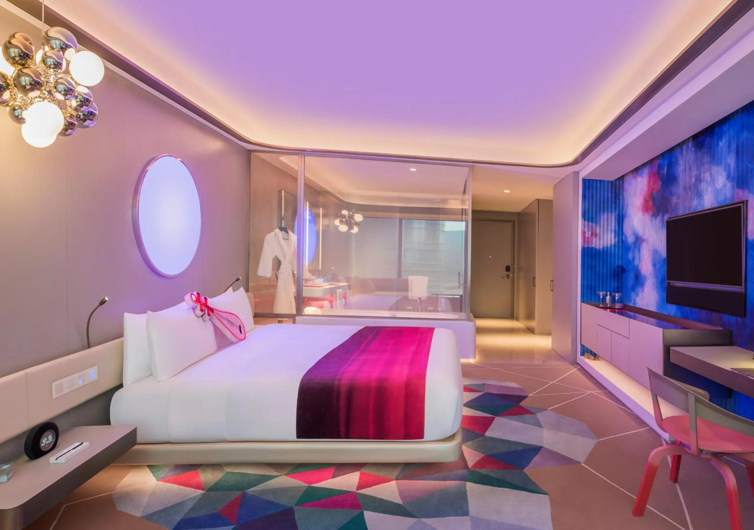 Photo of the whole room, Bed in W Suzhou - Jinji Lake