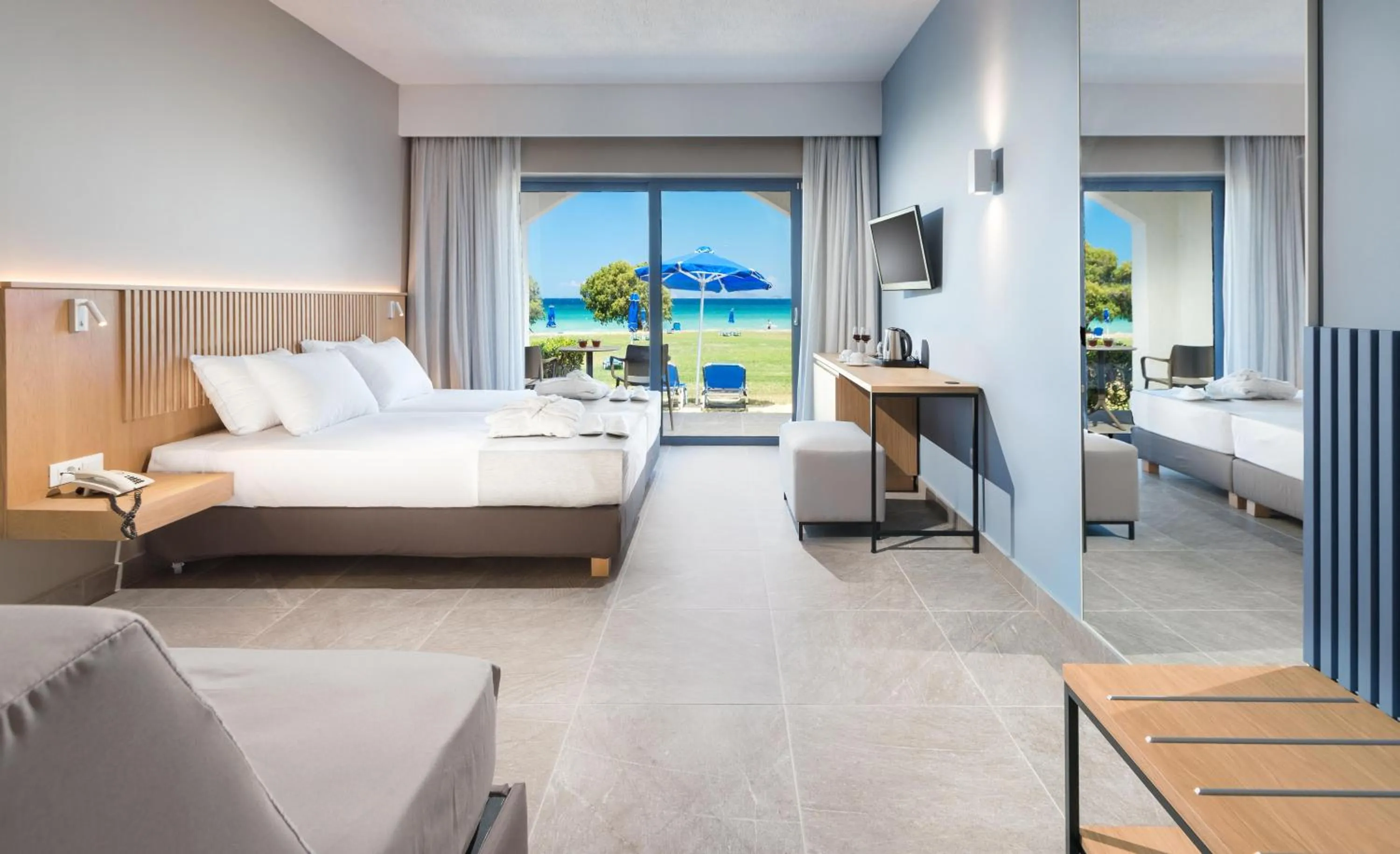 Photo of the whole room, Bed in The Aeolos Beach Hotel