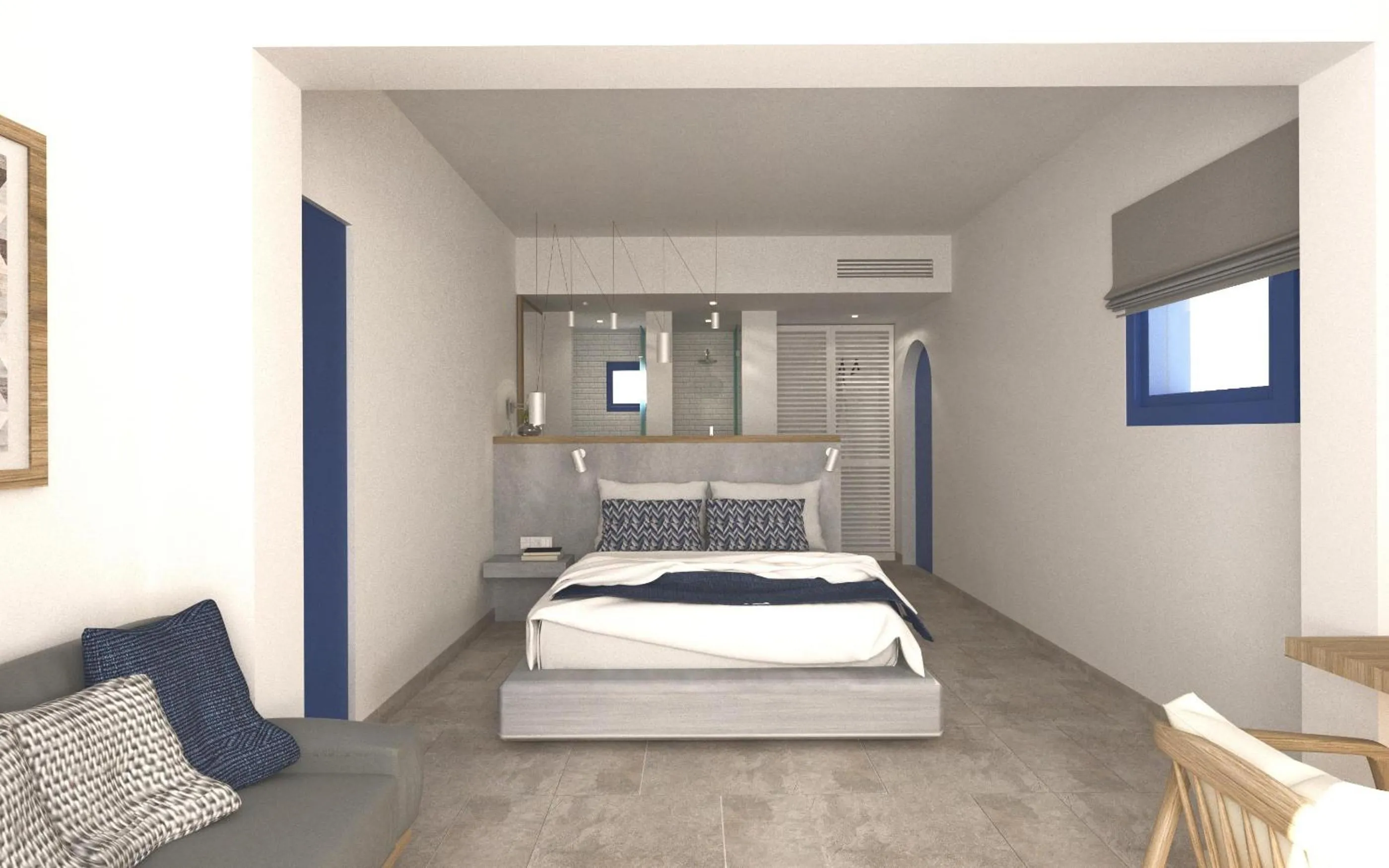 Photo of the whole room, Bed in The Aeolos Beach Hotel